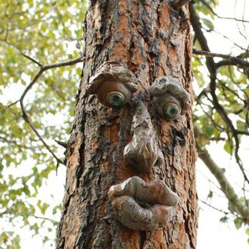 Old Man Tree Hugger Garden Peeker Yard Outdoor Sculpture Whimsical Face Decor - B — image 5