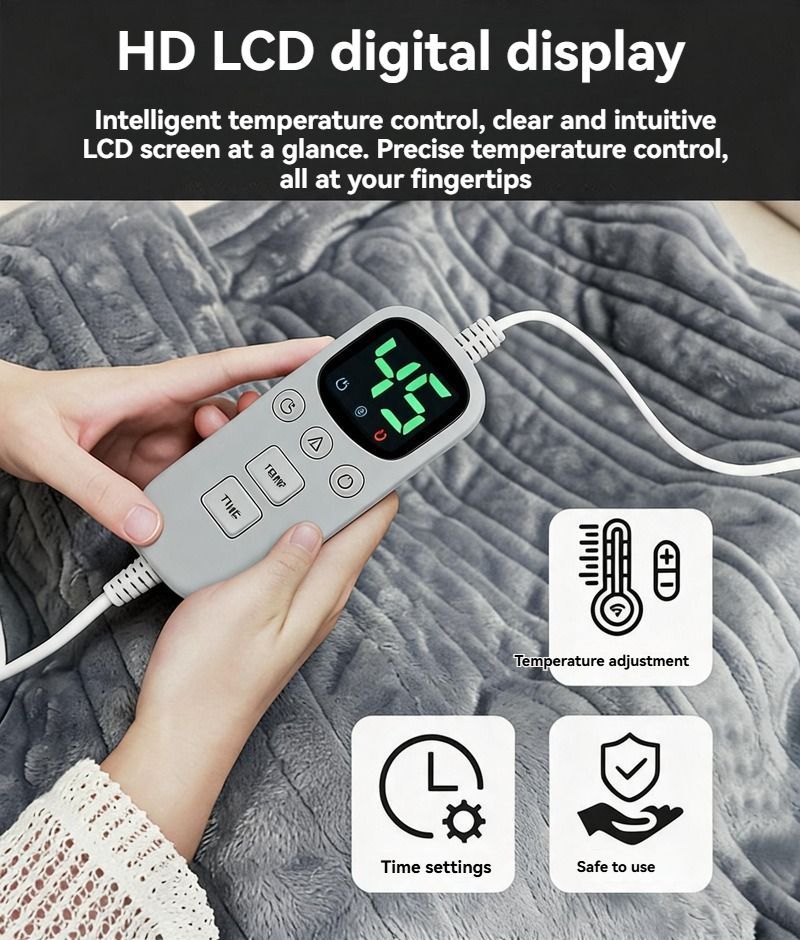 Electric Heated Blanket Smart Thermostatic Intelligent Timing Automatic - Beige - Size 1.5-1.8m — image 2