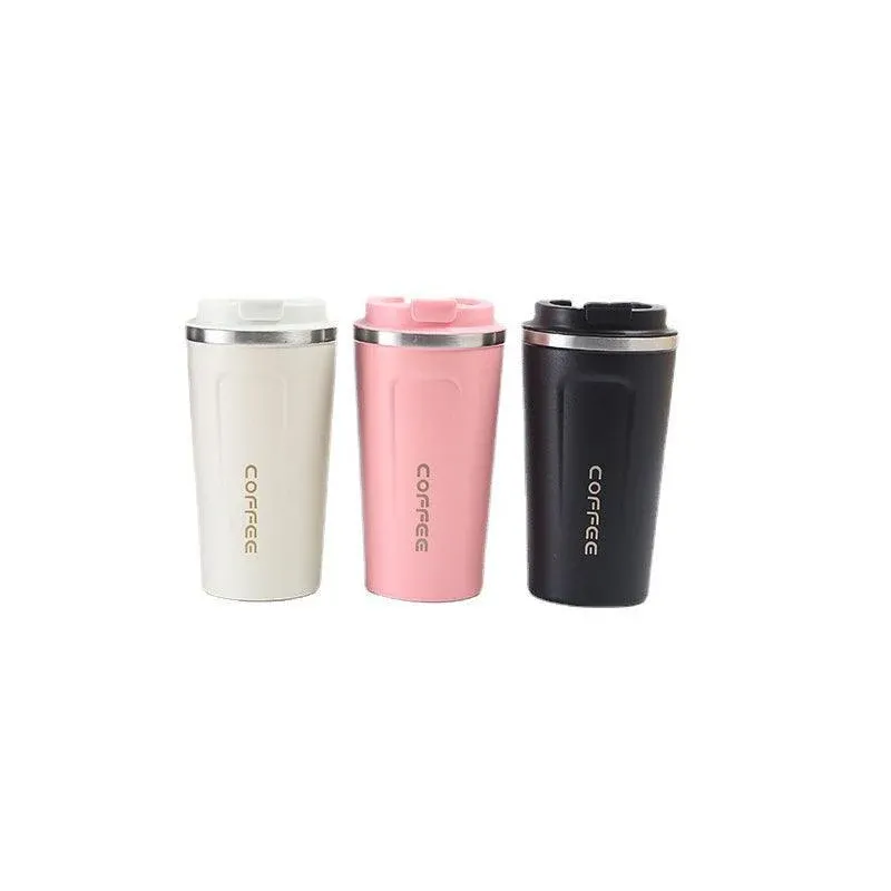 Insulated Coffee Mug Vacuum Travel Cup Thermal Stainless Steel Flask Reusable 380ML - Black โ image 3