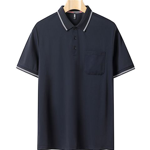 Aguida Men Summer Ice Silk Polo Shirt 6615 lapel light gray M 50.00 kg-60.00 kg โ image 2
