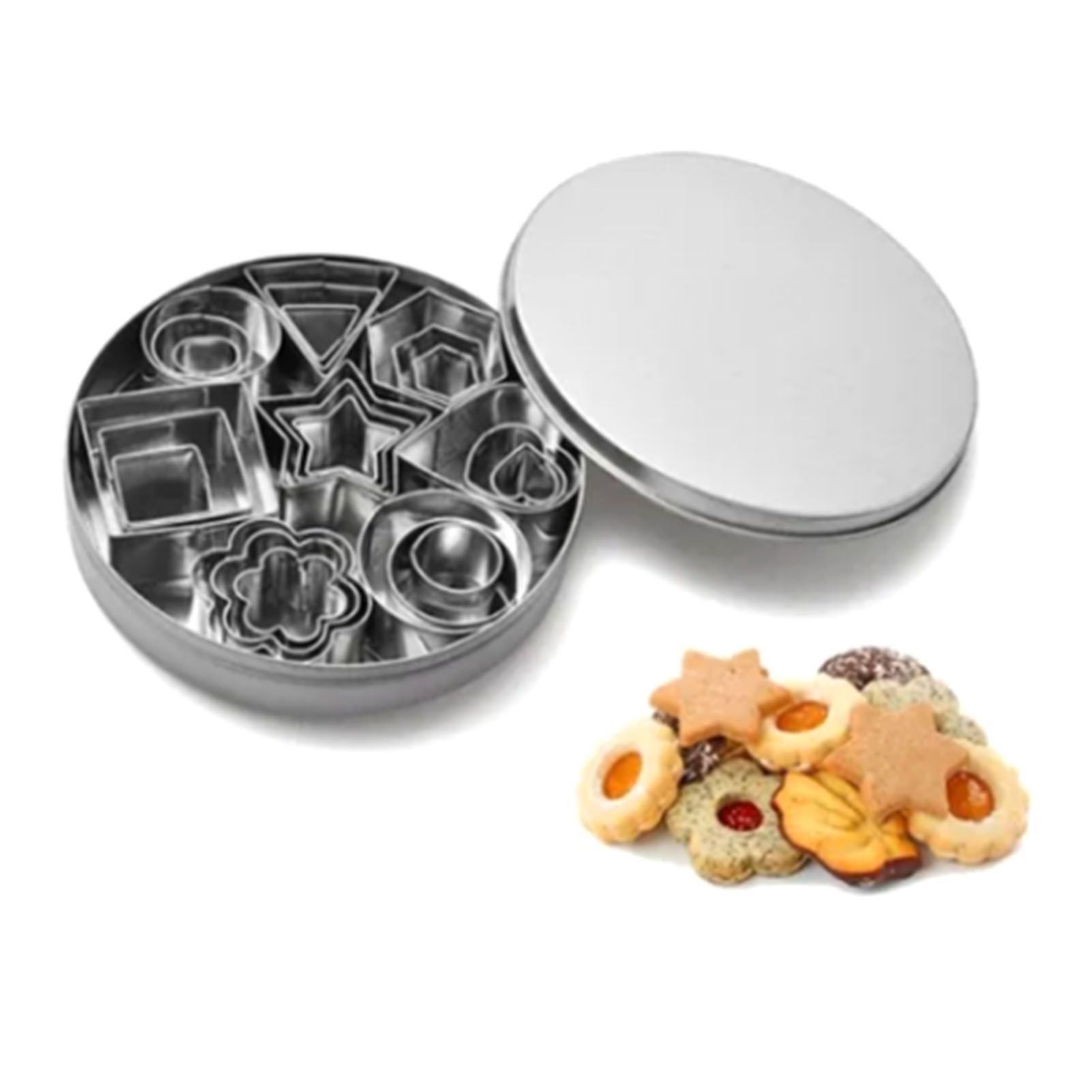 24 Pcs Cookie Cutters Set Biscuit Mould 430 Stainless Steel Vegetable Fruit Cutters for DIY Baking Cooking — image 6