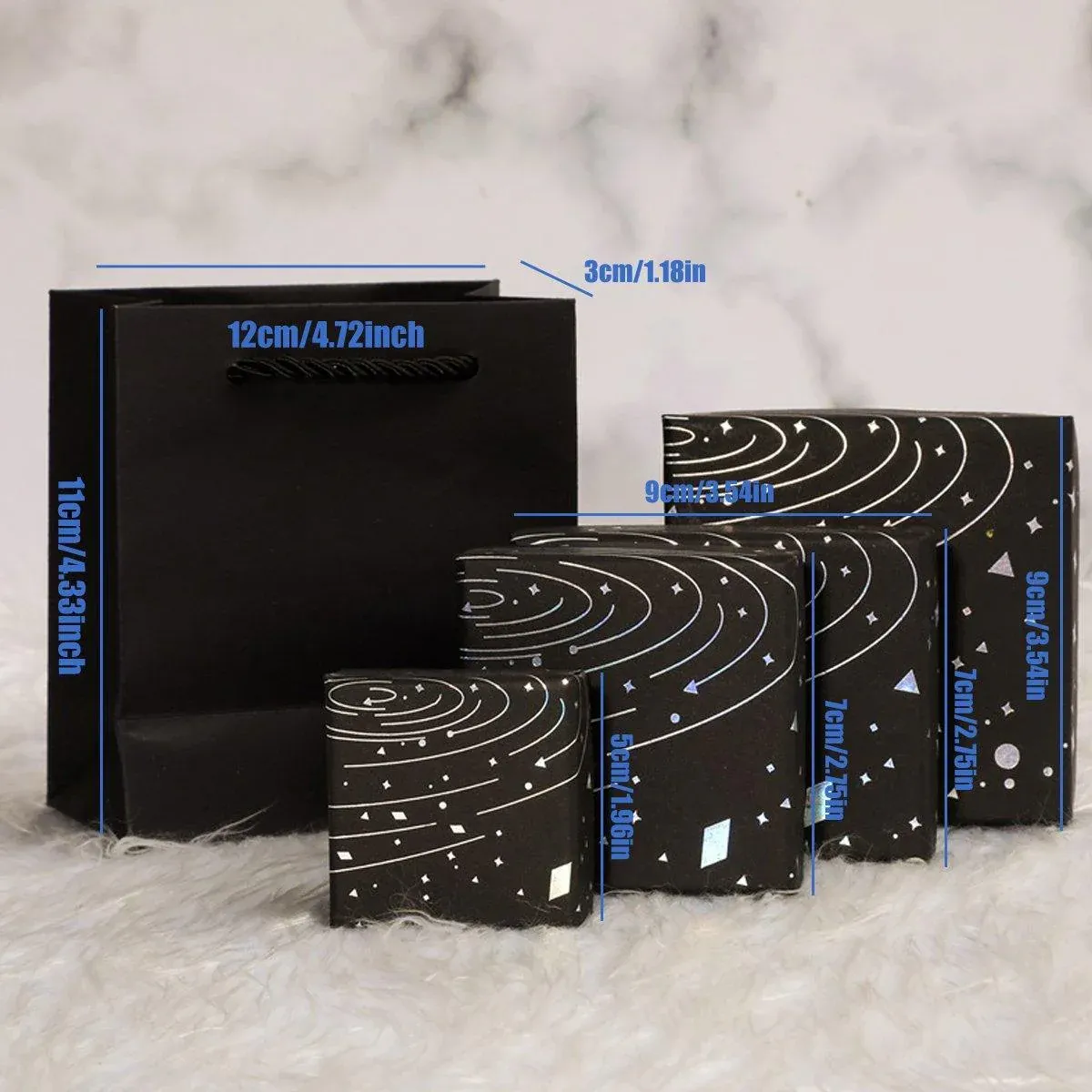 20x Holographic Silver Foil Jewelry Box for Earrings Bracelets Rings Packing Box - 11*12*6cm(Bag) — image 4