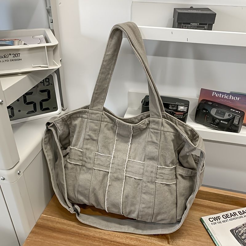 Unisex Bag Cross-Body Bag Shoulder Bag Tote Bag Large Capacity Bag Student Bag - Green - Size 38-14.5-32 โ image 5