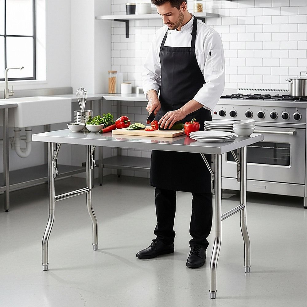 Stainless Steel Kitchen Bench Folding Commercial Prep Work Table 122x61cm โ image 5