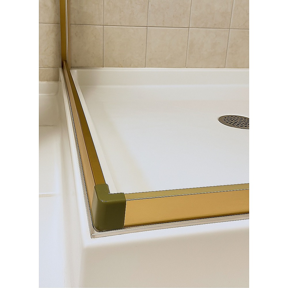 Adjustable 1000x900mm Double Sliding Door Glass Shower Screen in Gold โ image 3