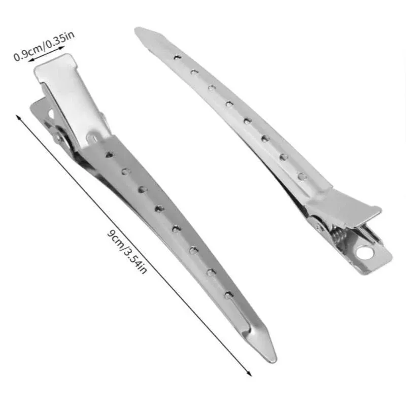 6-54X 9cm Hairdressing Sectioning Hair Clips Duck Bill Hairpin Salon Metal Curl Clips - 12PCS โ image 4