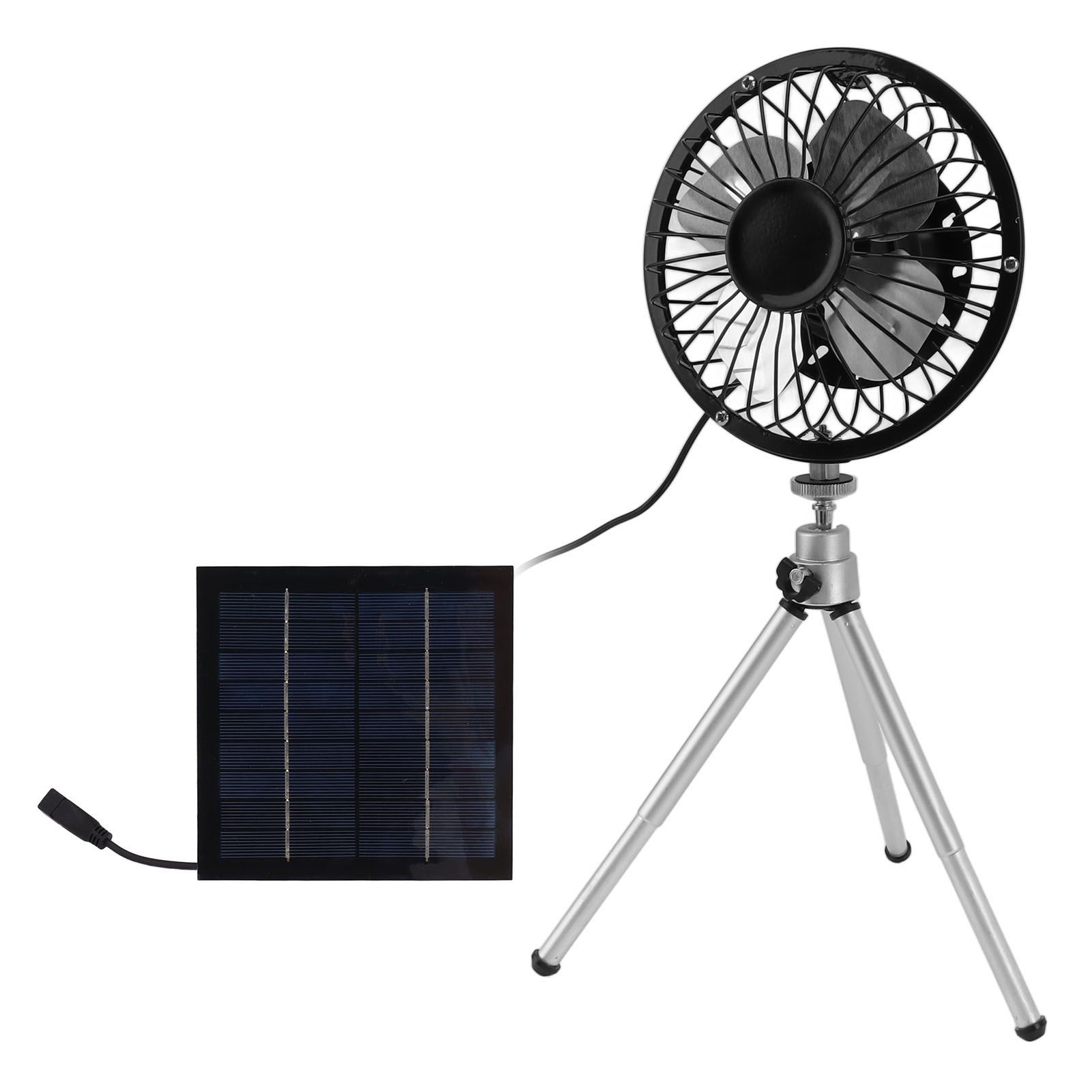Portable Solar Fan 6W 6 Inches Solar USB Dual Powered Fan For Home Camping Outdoor Fishing With Stretchable Stand โ image 4