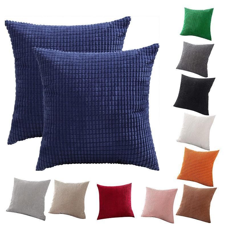 45X45 Plain Solid Colour Cushion Cover Decorative Pillow Case Home Multicoloured - Blue โ image 3