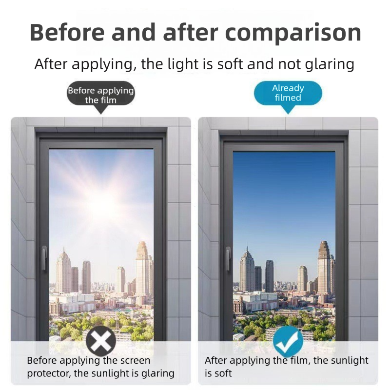 Premium 6-Layer Diamond Blue Window Film for Home/Office – Reflective One-Way Privacy, 50cm x 2m One Roll, UPF 50+ UV Block,With Full Install Tools — image 3