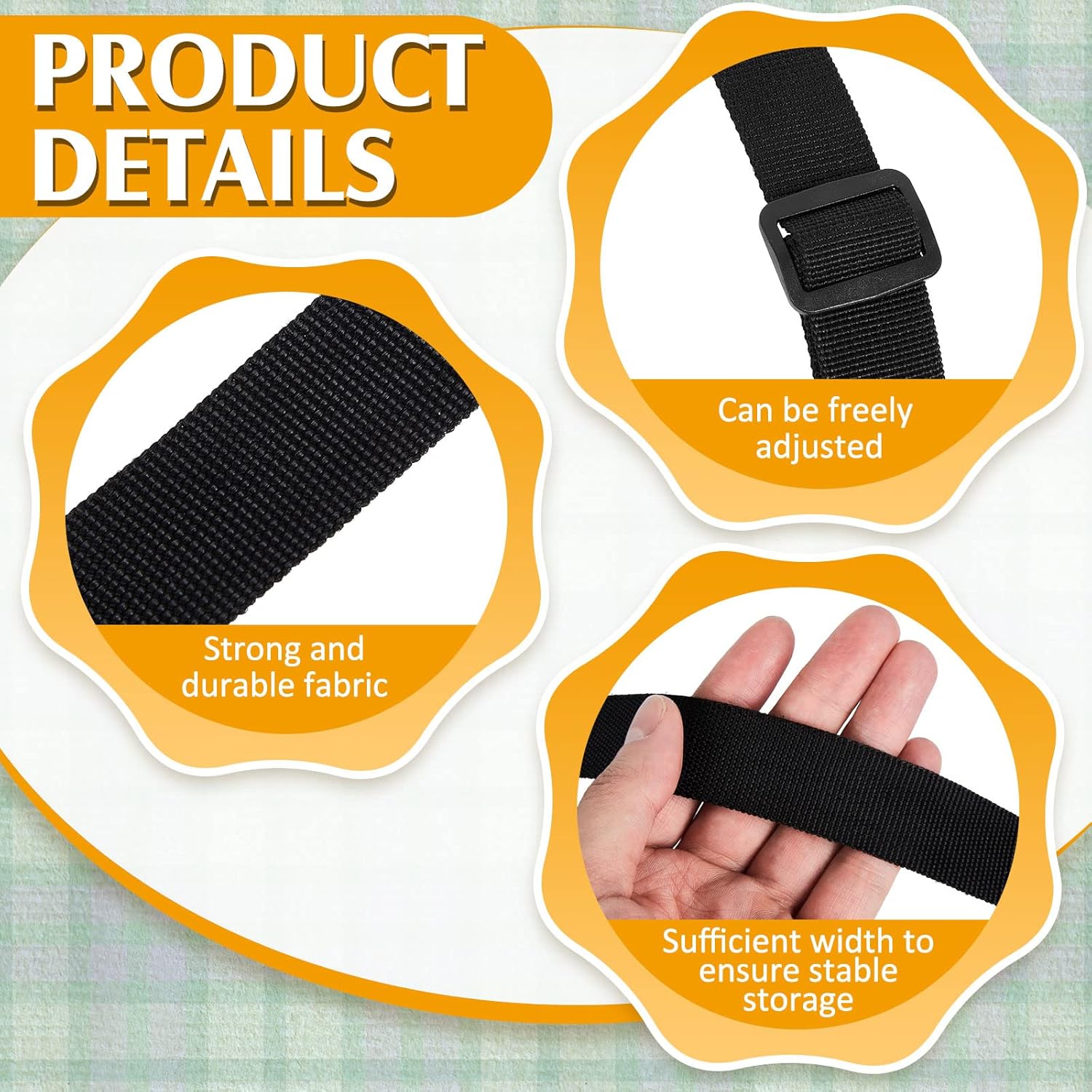 Amylove 2 Pcs Picnic Blanket Carry Strap for Camping Motorcycle Bedroll Adjustable Yoga Mat Holder with Shoulder Strap and Handle Outdoor Travel Blanket Holder โ image 4