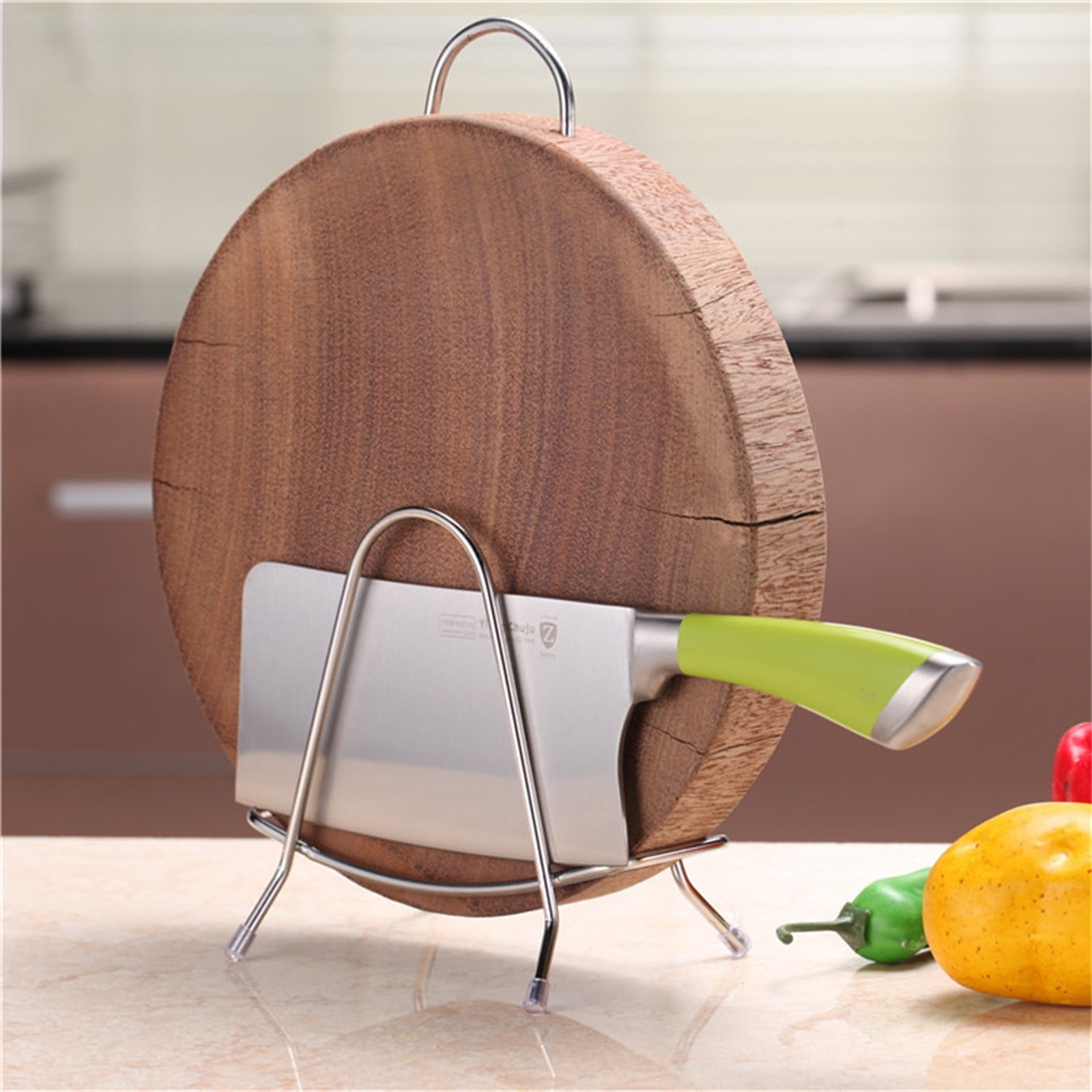 Eewia Rack Clearance! Stainless Steel Cutting Board Rack Household Pot Cover Rack Sitting Kitchen Chopping Board Shelving Sticky Board Cutting Board Rack โ image 4