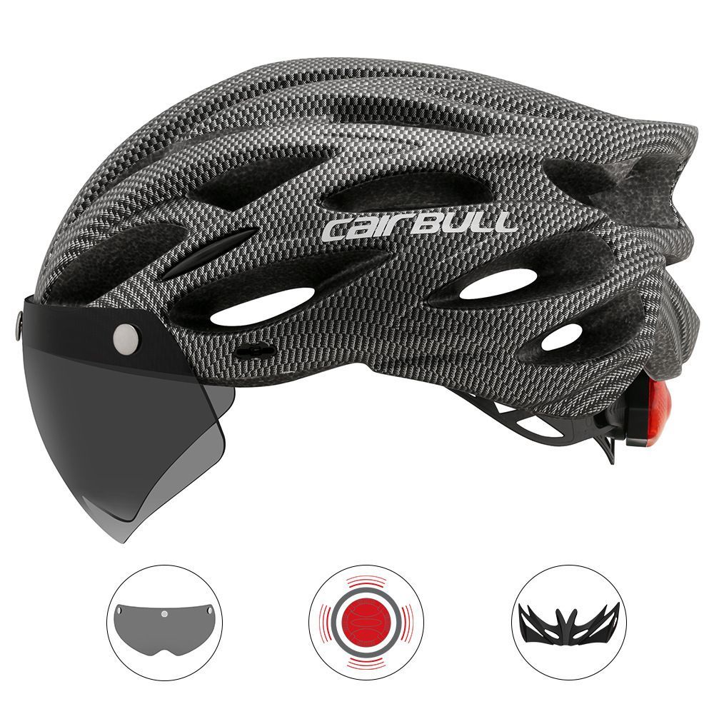 Road Bike Helmet Mountain Bike Helmet Cycling Helmet With Visor Bicycle Helmet - Carbon pattern - Size L59-61CM โ image 6