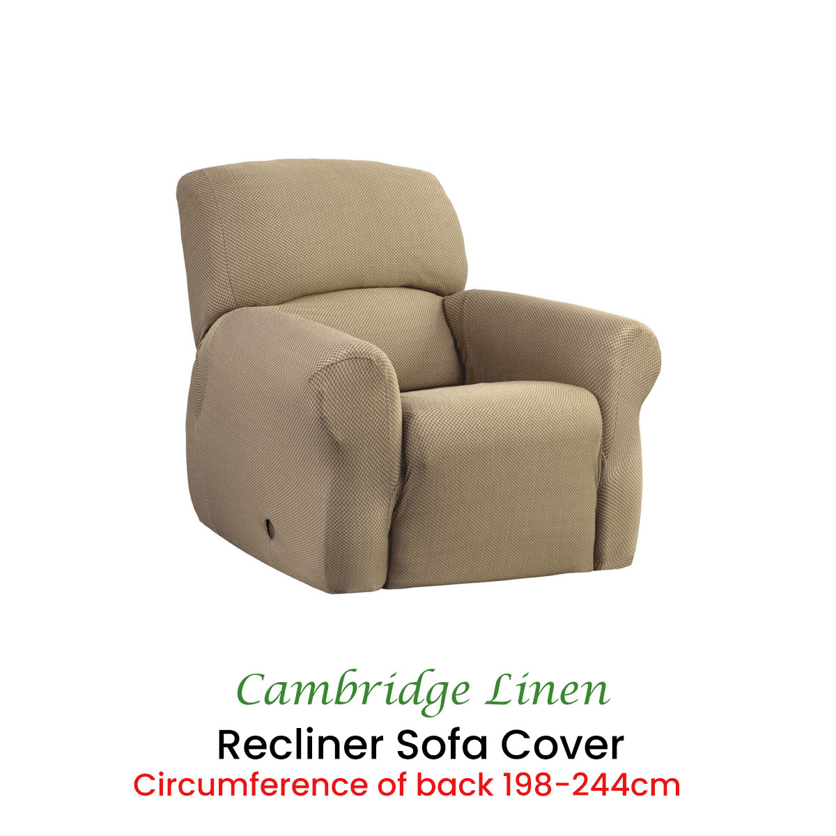 Elan Cambridge Extra-stretch Couch Cover Linen One Seater Recliner Linen — image 2