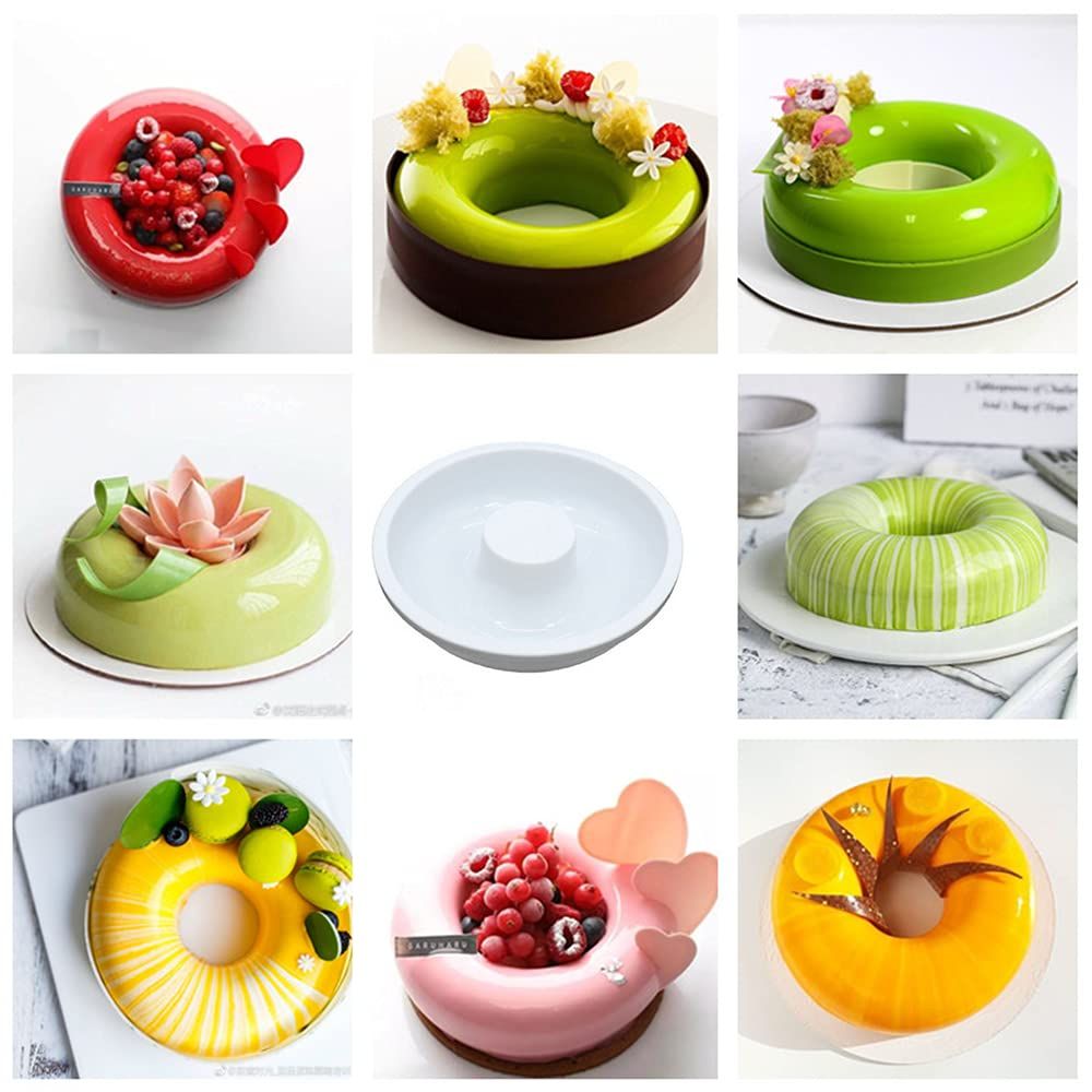 7.8 Inch Silicone Baking Molds, Fluted Tube Cake Pans, Round Shape Non Stick Molds, Silicone Oven Safe Chocolate Mousse โ image 2