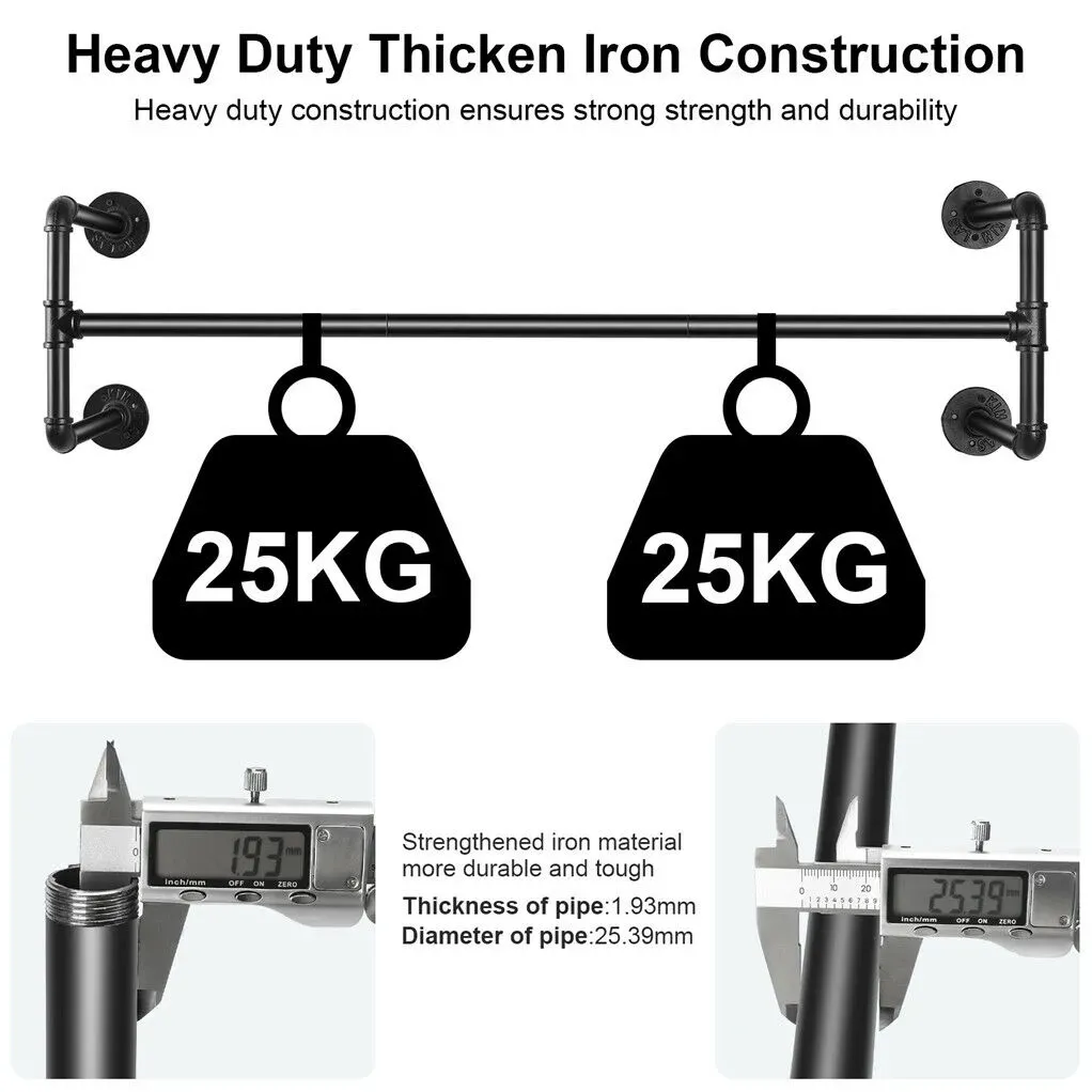Iron Wall Mounted Clothes Rack Garment Display — image 4