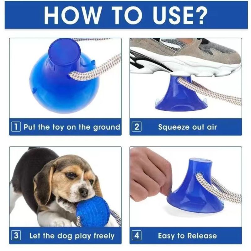 Multifunction Pet Molar Bite Toy Cleaning Teeth Safe Elasticity Soft for Dog Puppy Dog Rope Toys（blue）