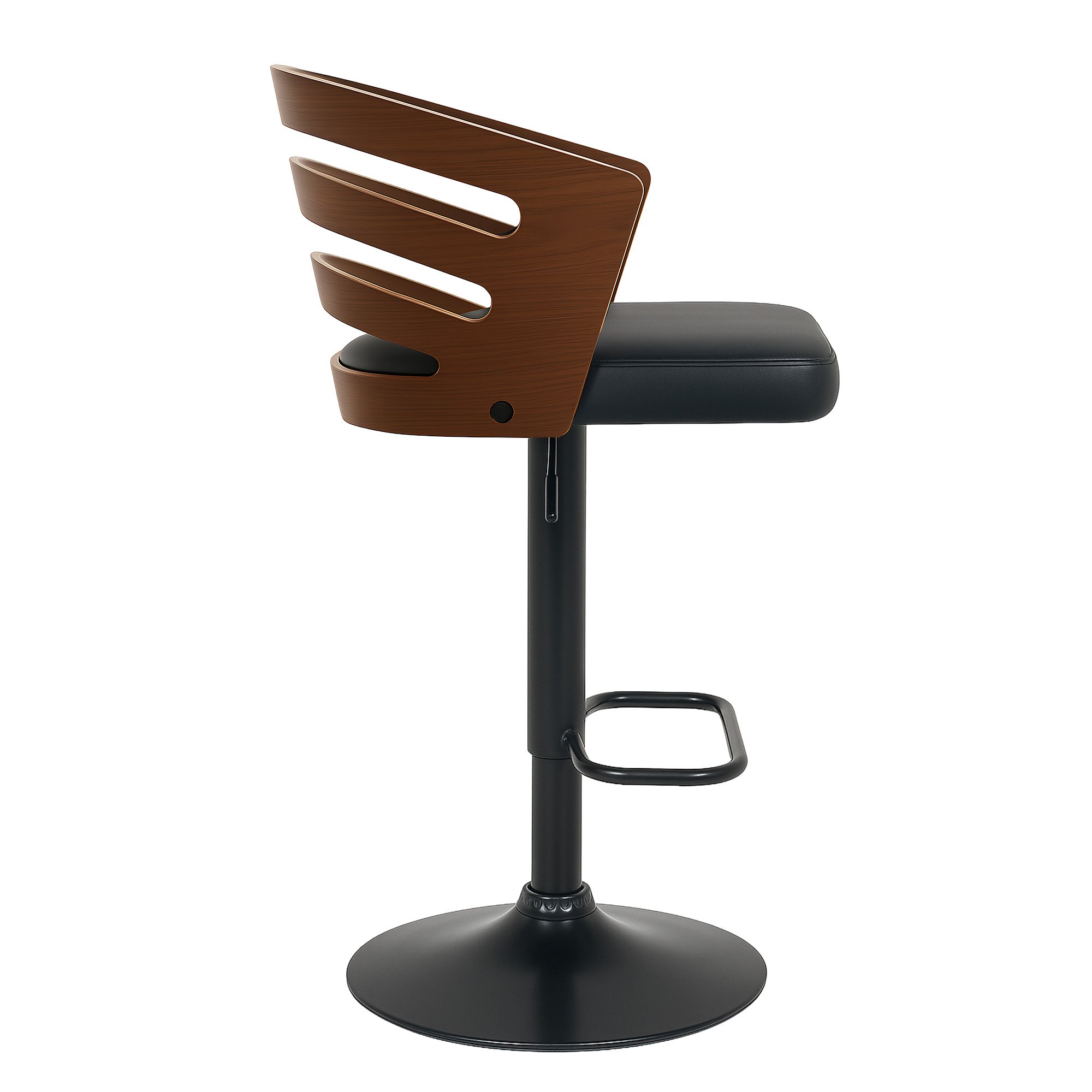 Sarantino Set Of 2 Bentwood Walnut Barstool Adjustable Height Swivel Footrest โ image 5