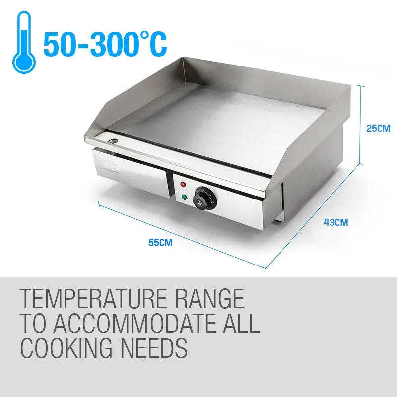 THERMOMATE Electric Griddle Grill BBQ Hot Plate Commercial Stainless Steel โ image 2