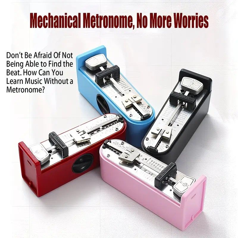 Portable Mini Mechanical Metronome β Battery-Free Instrument Beat Keeper, Universal Rhythm Training Aid for Piano, Guitar, Ukulele, and Wind Instruments(RED) β image 2