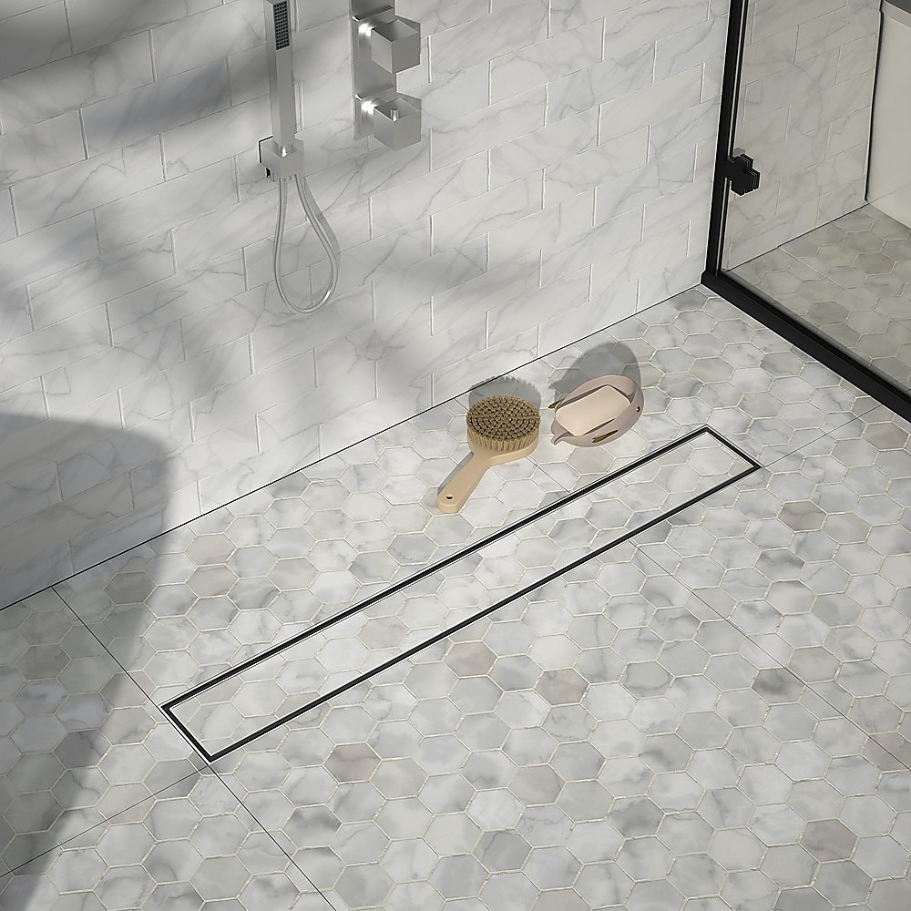 800mm Tile Insert Shower Bathroom Stainless Steel Grate Drain w/Centre outlet Floor Waste โ image 5