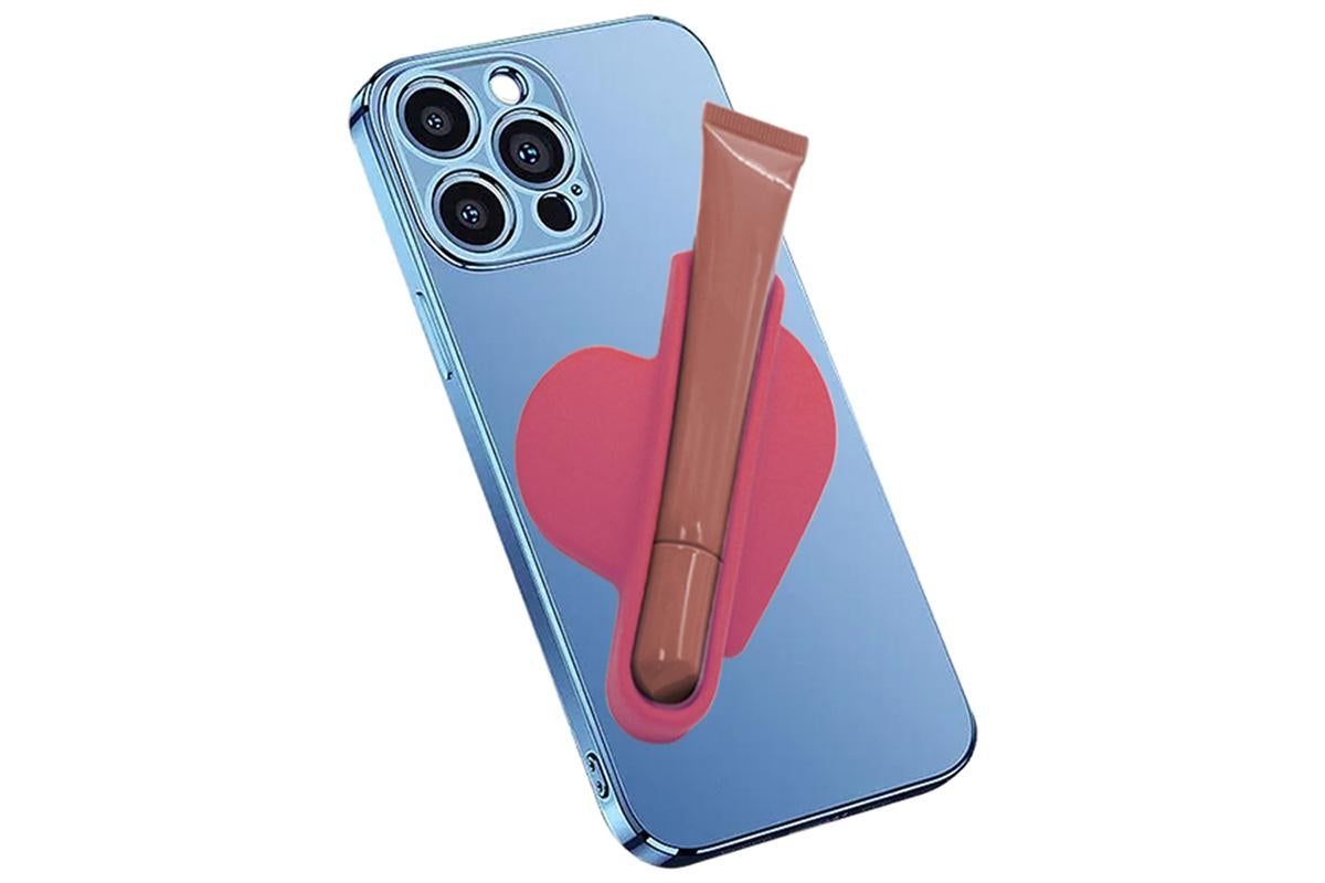 Holder for Rhode Skin Lip Lipstick Holder for Phone Case Peel and Stick Silicone Cover -Rose & Wine Red — image 2