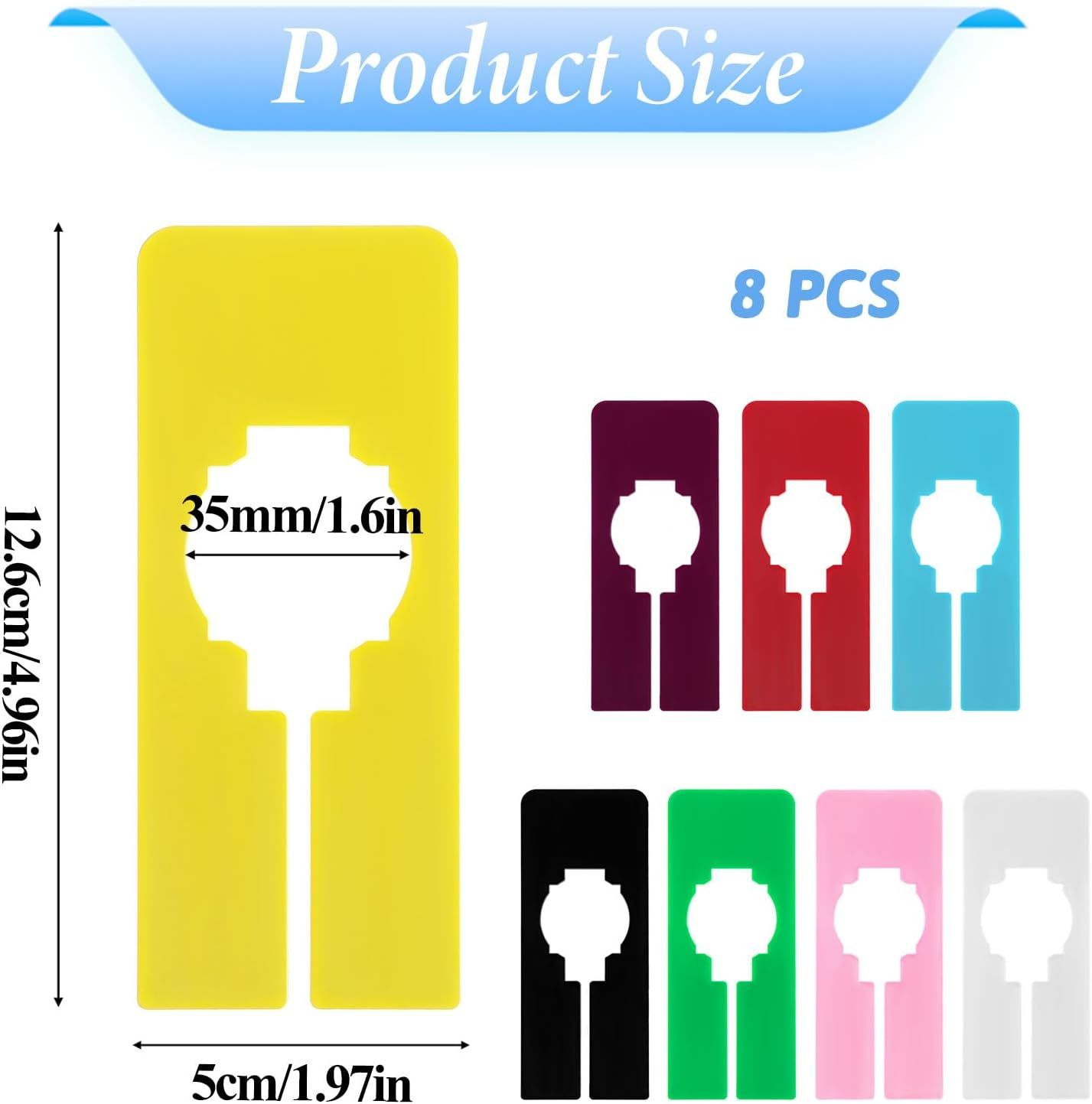 Closet Rack Dividers, 8 Colors Closet Dividers for Hanging, Clothing Plastic Rack Size Dividers Rectangular Reusable Closet Separators Closet Labels dividers — image 3