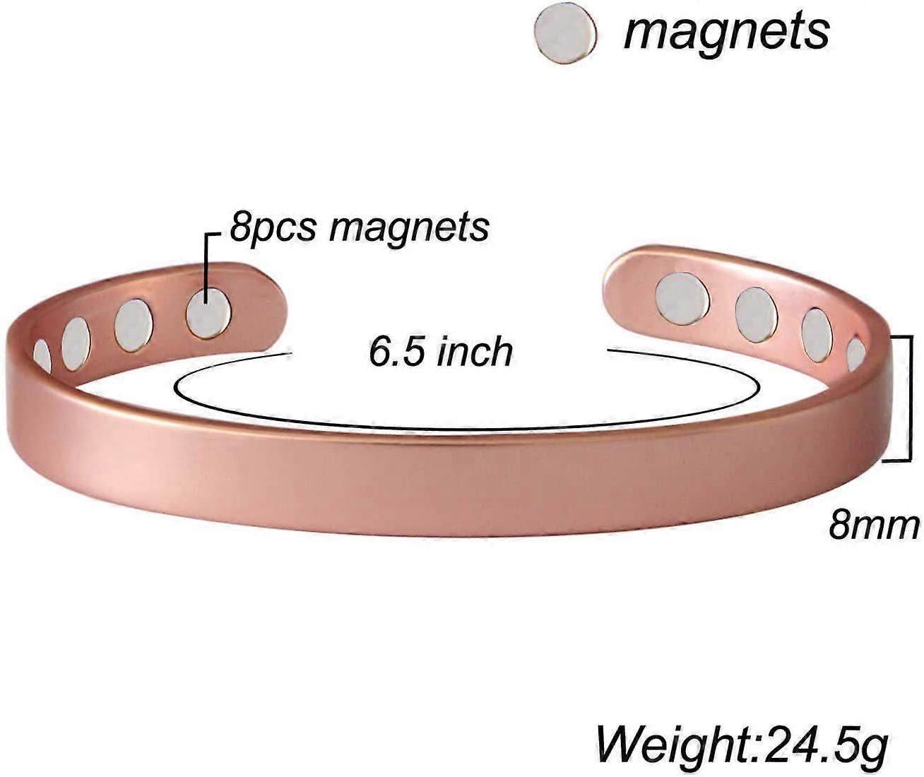 PIAO Copper Magnetic Bracelet for Men and Women, Relieves Arthritis, Carpal Tunnel Syndrome and Joint Pain. Copper Magnetic Bracelet for Men and Women 8pcs โ image 2