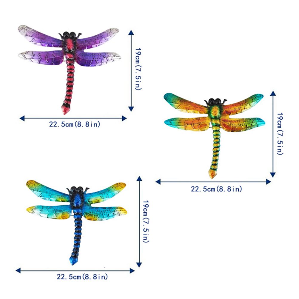 Wrought Iron Dragonfly Wall Hanging Courtyard Garden Porch Home Wall Balcony Art Decoration Outdoor Indoor Decor โ image 5