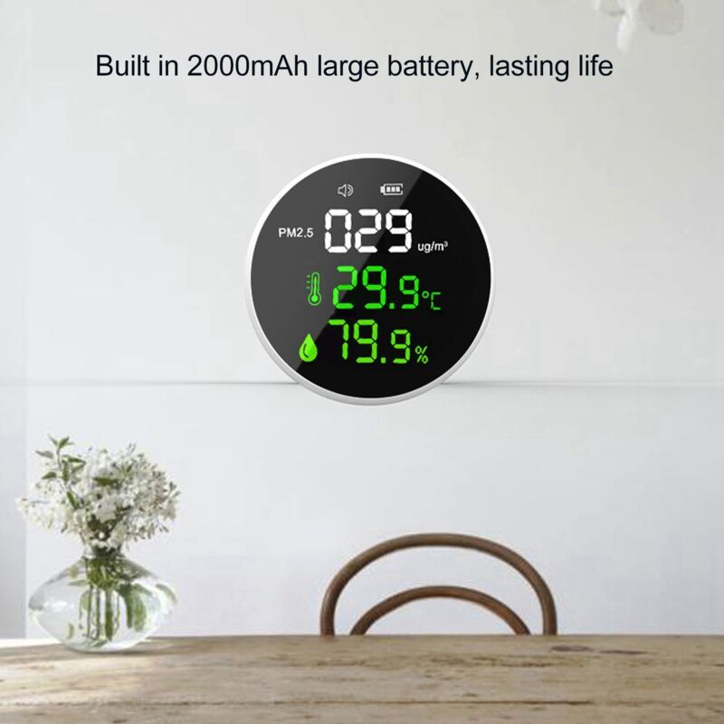Indoor Air Quality Monitor PM2.5, Mini Portable Smart Sensor, Temperature and Humidity Tester โ image 4