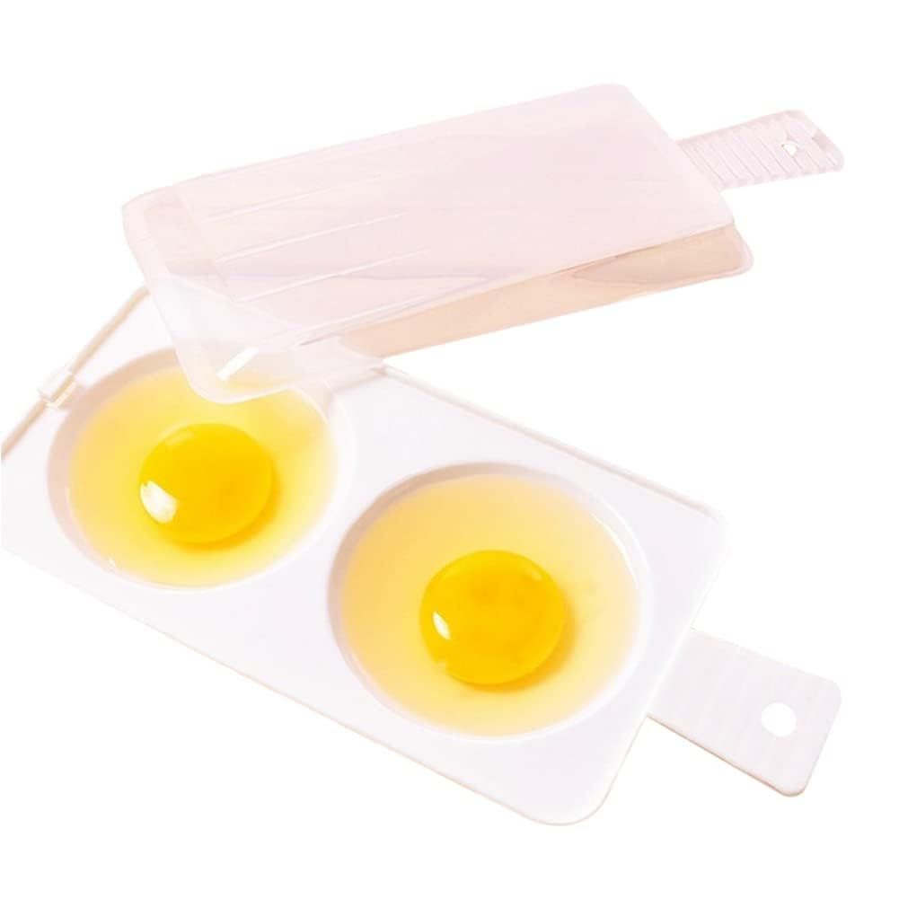 2Pcs Microwave Egg Poacher, 2 Cavity Microwave Egg Cooker Double Egg Cups for Boiled Eggs Multifunction Egg Cooker