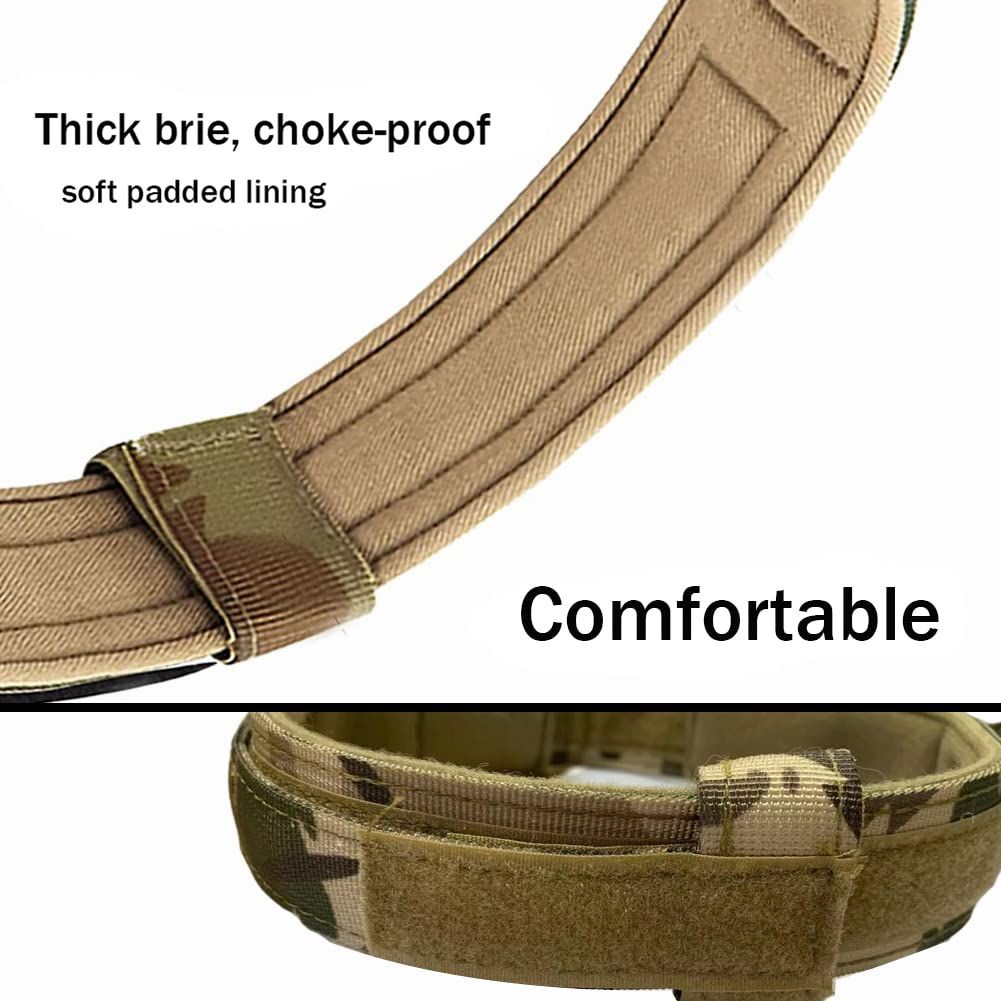 Tactical Dog Collar Military Dog Collar Adjustable Nylon Dog Collar Heavy Duty Metal Buckle with Handle for Dog Training — image 4