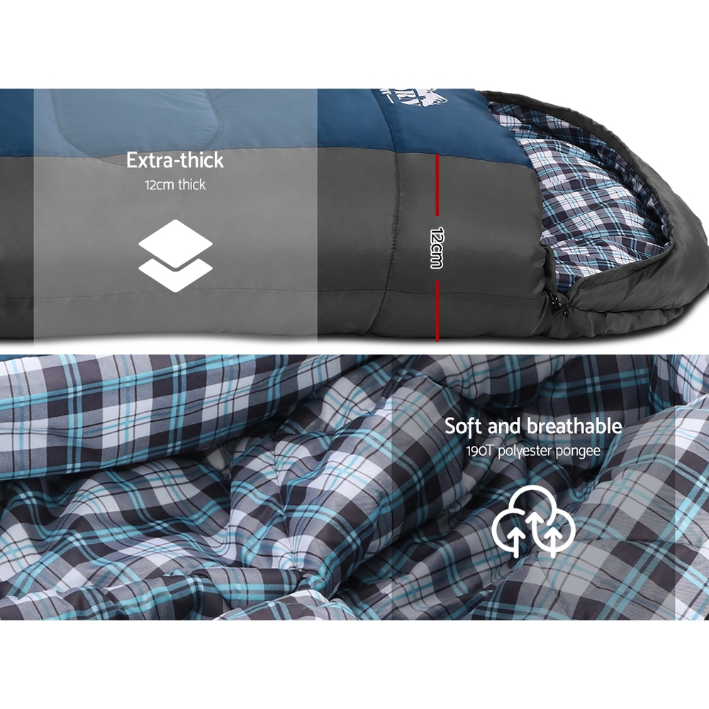 Weisshorn Sleeping Bag Single Thermal Camping Hiking Tent Blue -20°C — image 5