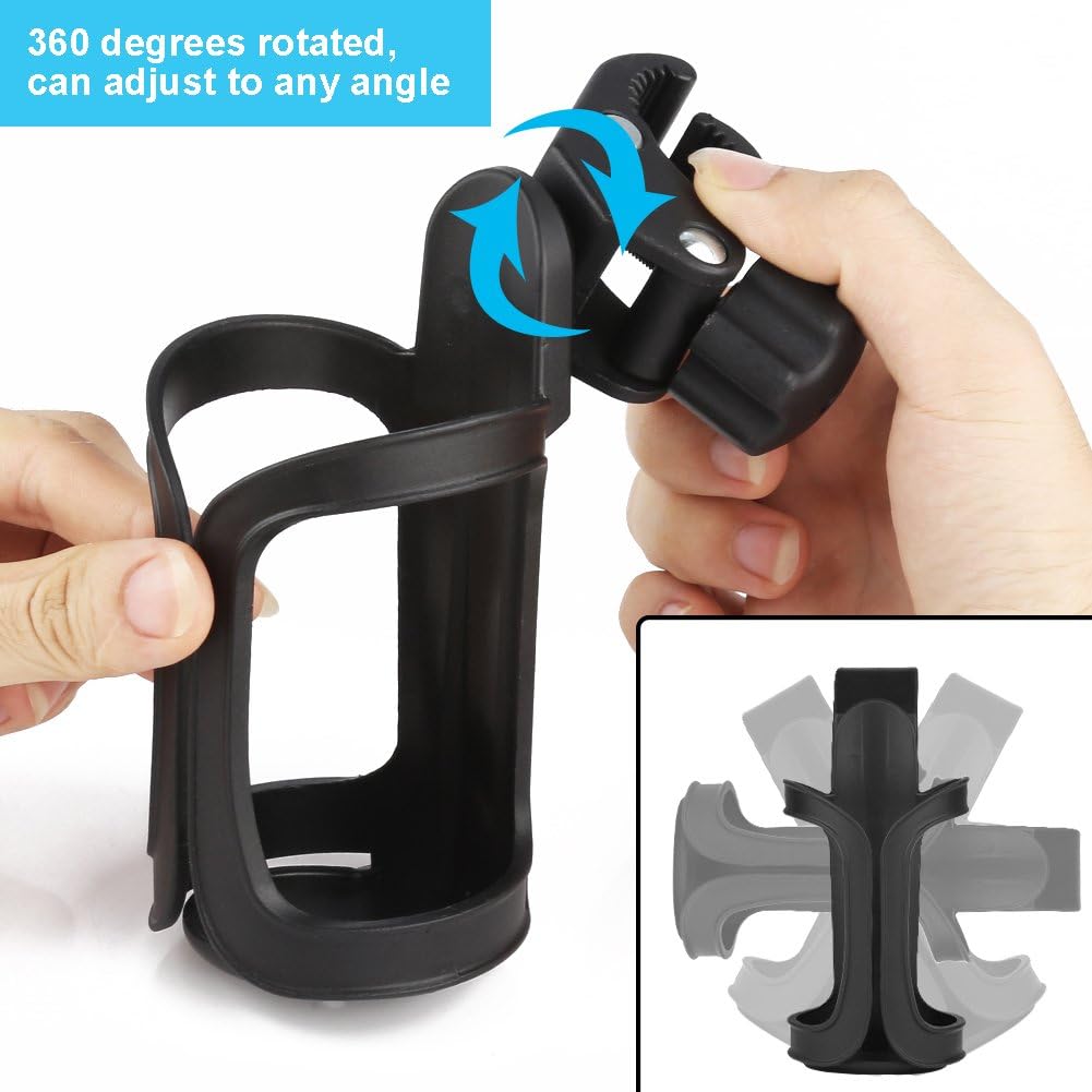 Bike Cup Holder, Bike Water Bottle Holders, Universal 360 Degrees Rotation Cup Holder for Bicycle, Stroller, Scooter, Walker, Wheelchair, Bike Bottle Holders โ image 2