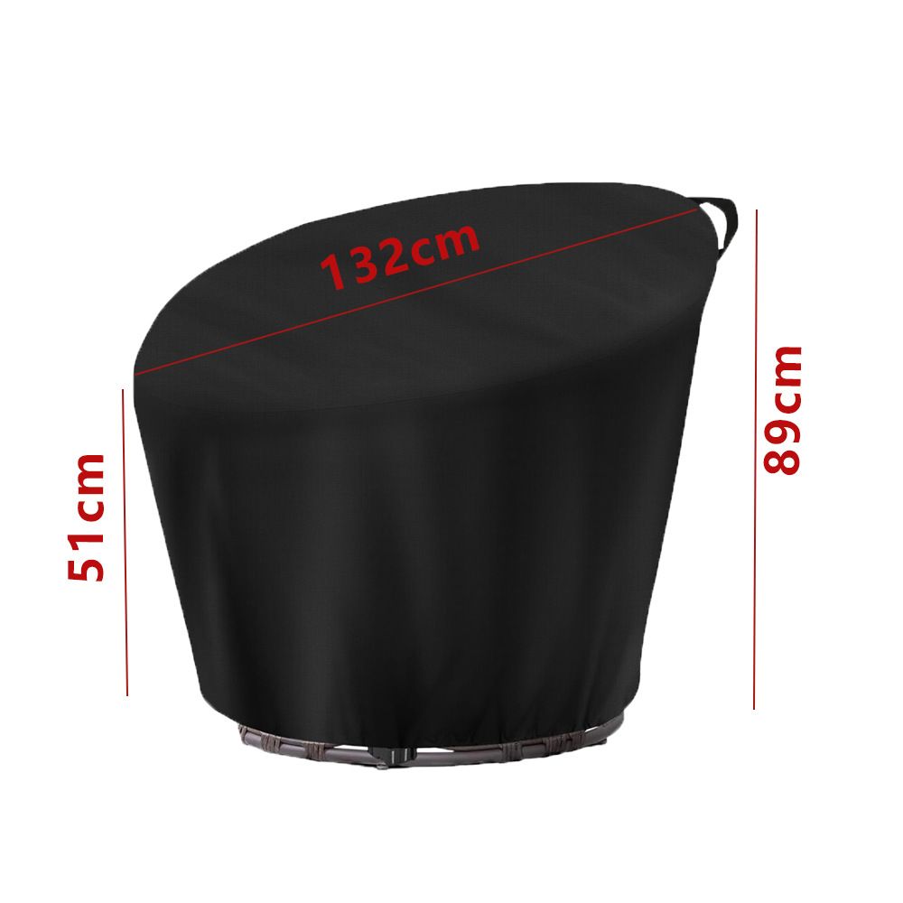 Chair Cover, Waterproof Cover for Outdoor Patio Chair Cover Heavy Duty Cover Waterproof and UV resistant chair cover(black 420D:132*51*89cm) — image 5