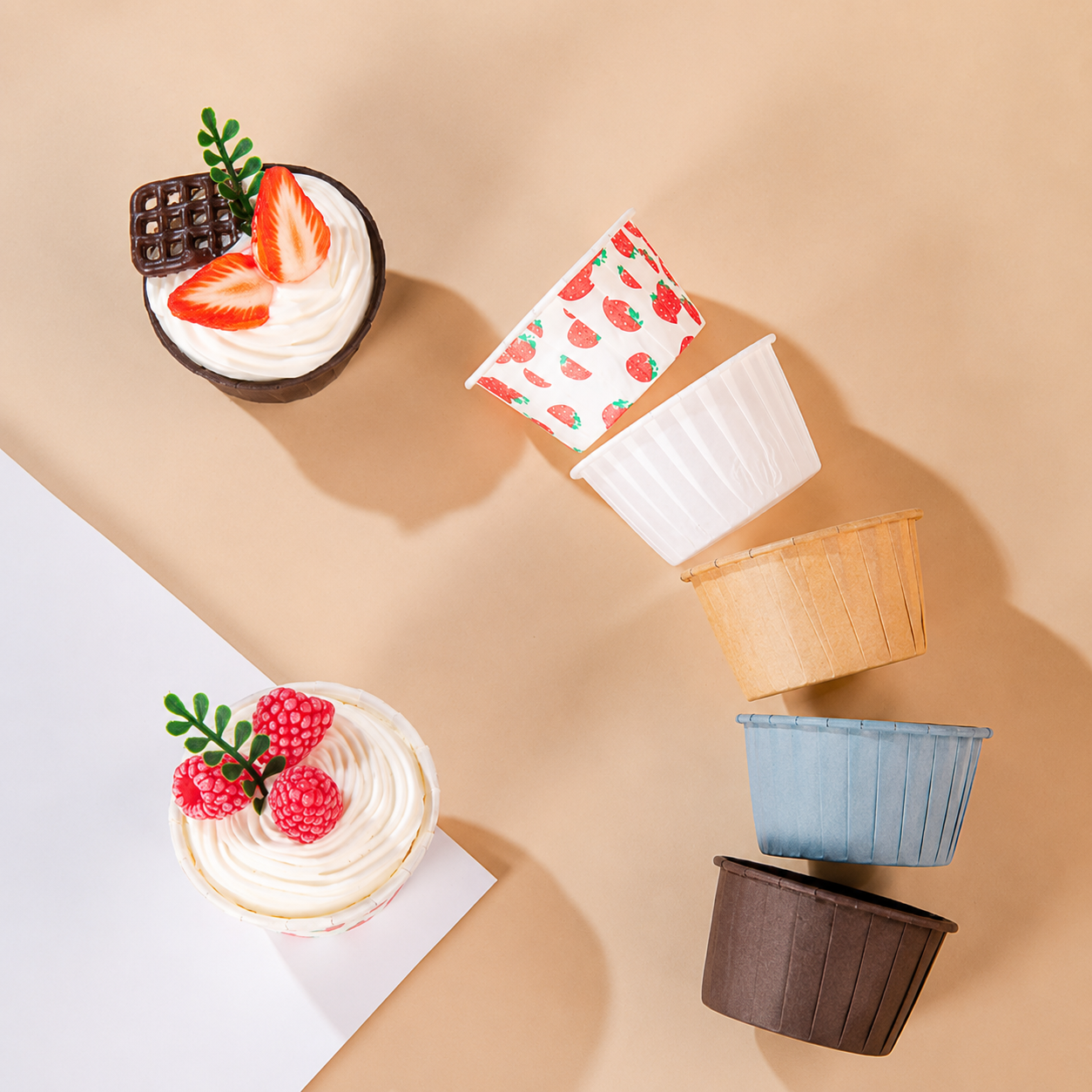 Green 50Pcs Cupcake Baking Cups 2.56in Greaseproof Paper Liners for Muffins Cupcakes Air Fryer and Dessert Baking, Disposable Fluted Baking Cups for โ image 5