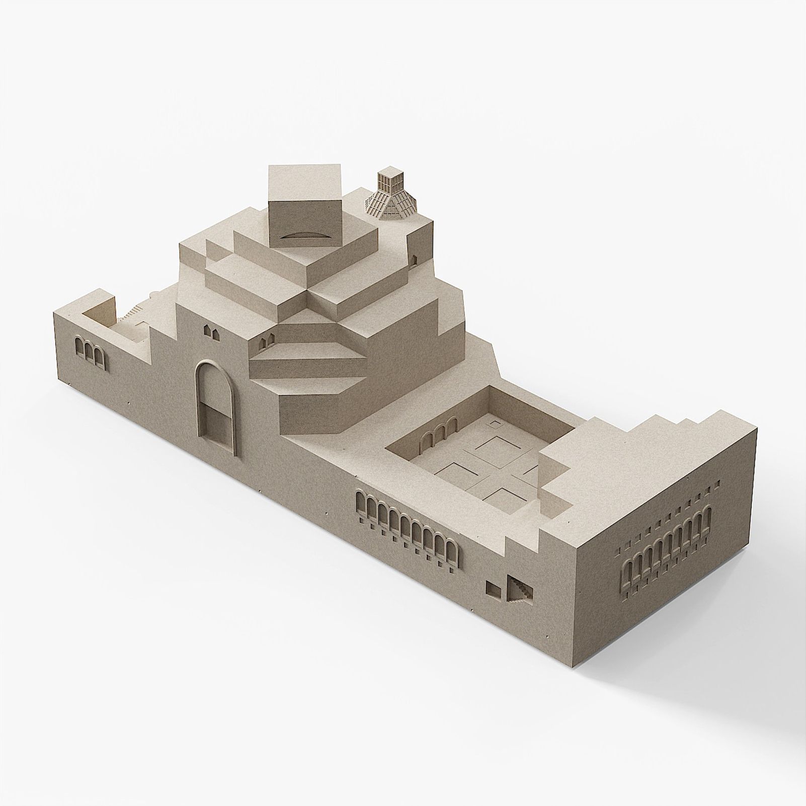 Museum of Islamic Art Doha Concrete Model Architectural Replica Sculpture & Desktop Decor(Khaki)