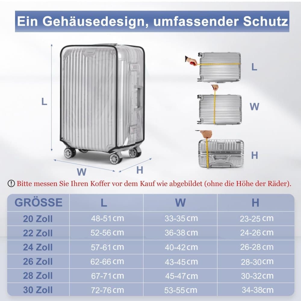 24 Inch Transparent Protective Case for Suitcase, Waterproof Dustproof Durable Extra Thick, Compatible with Cabin Bags and Suitcases — image 4