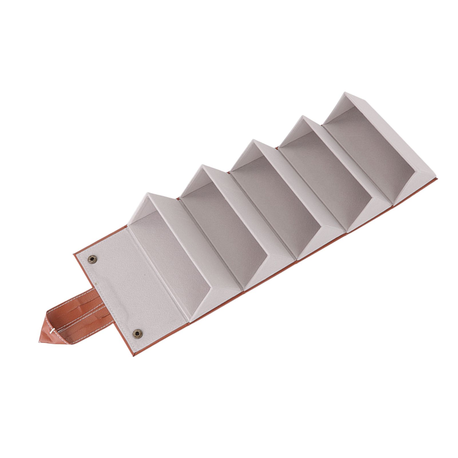 Sunglasses Organizer Case Multifunctional Multiple Slots PU Leather Travel Glasses Case Storage for Glasses Jewelry Brown — image 3