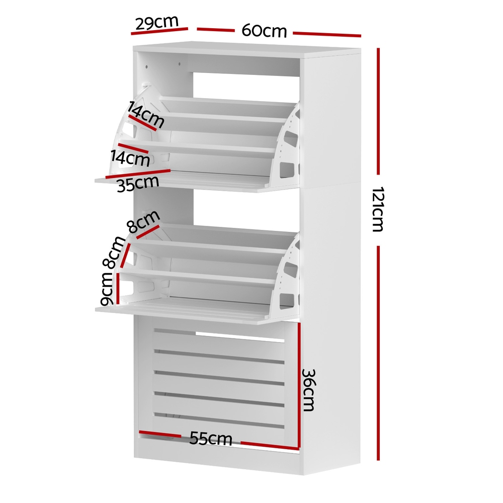 Artiss Shoe Cabinet Storage Drawer 45 Pairs White โ image 2