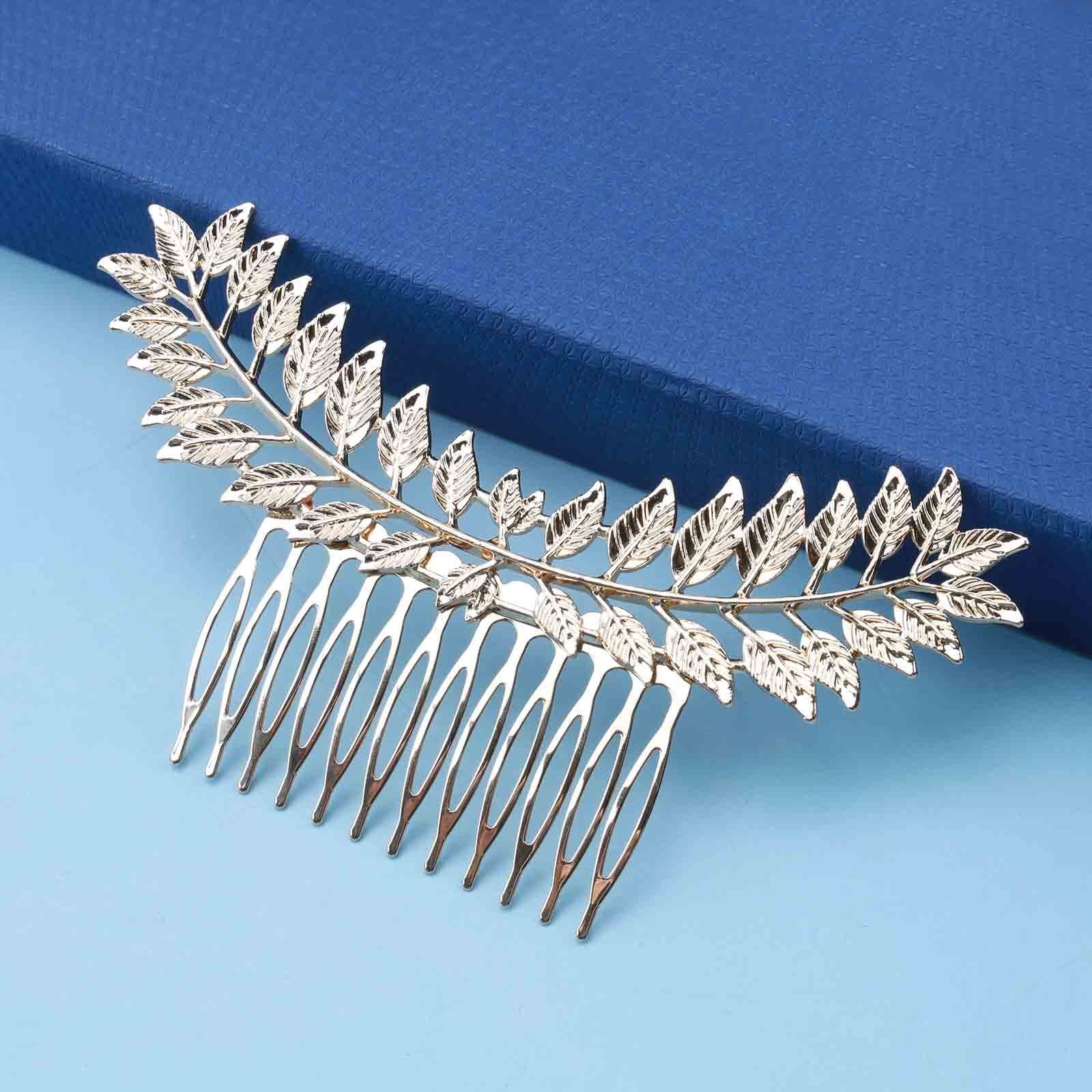 Vintage Leaf Hair Comb Barrette Gold Leaves Hair Clips Laurel Leaf Hair Comb Metal Hair Piece Greek Goddess Hair Comb (Gold) โ image 4