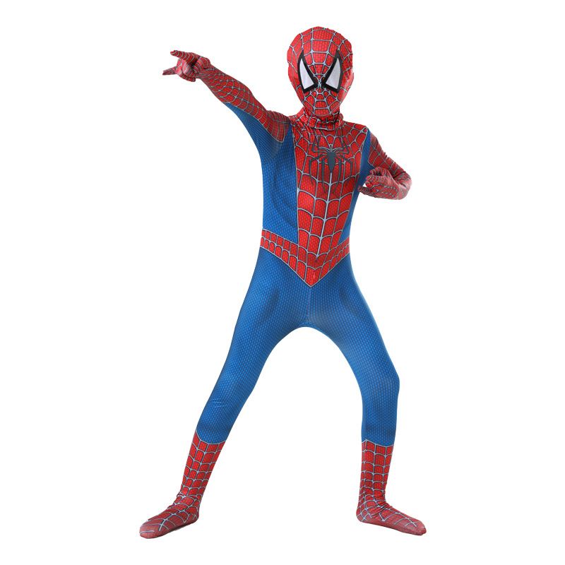 Spiderman Cosplay Costume Milk Silk One Piece Suit New Remy + Headgear 170