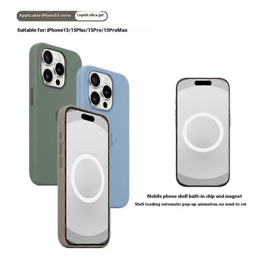 Compatible with iPhone 15 Pro Case MagSafe Liquid Silicone Back [Induction Popover] - Perfect Mint Green_MGF Mint Green — image 3