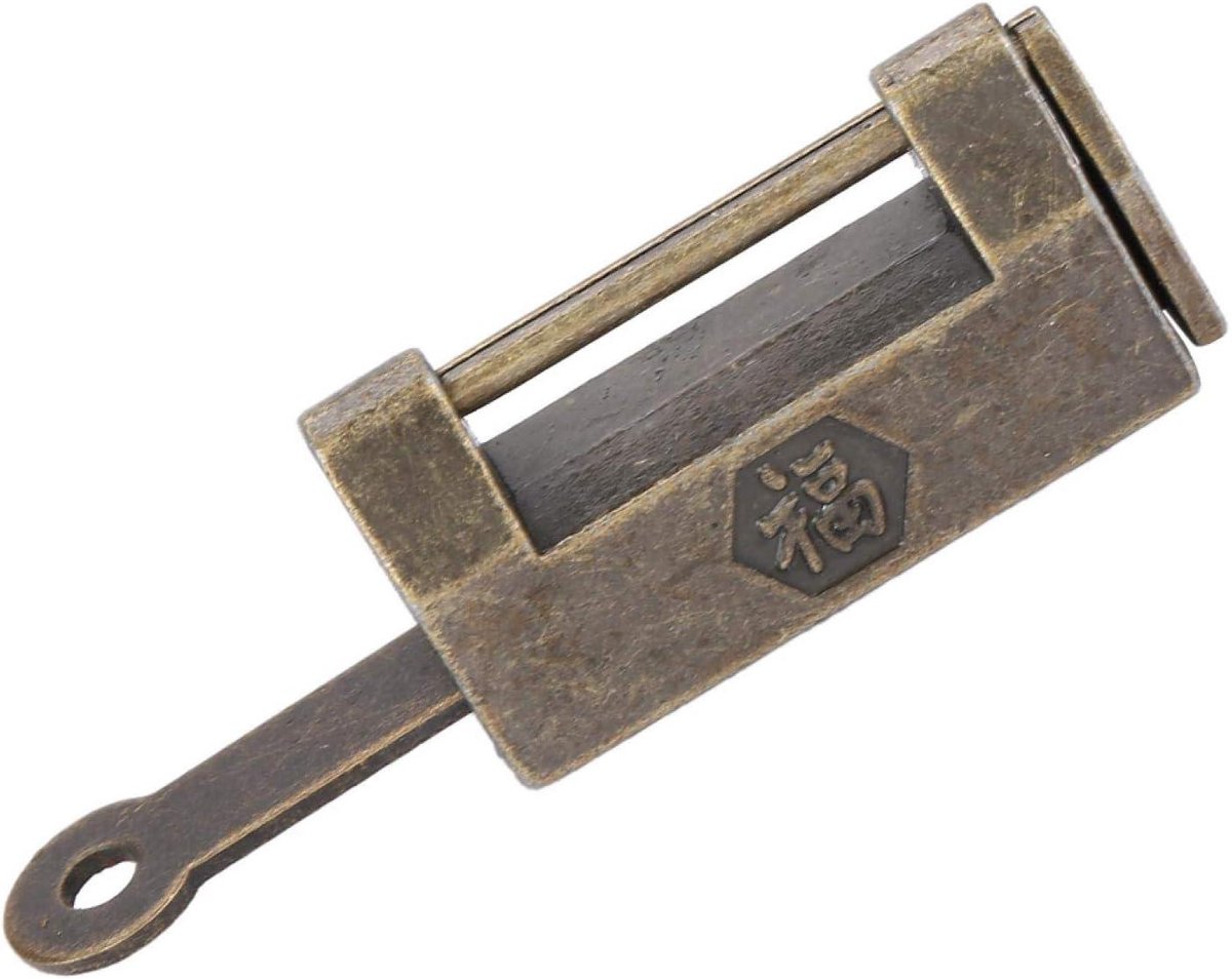 Vintage Retro Style Chinese Padlock - Charming Antique Lock Decoration for Dresser, Jewelry Box, Gift Cabinet and Furniture Locks (S) — image 3