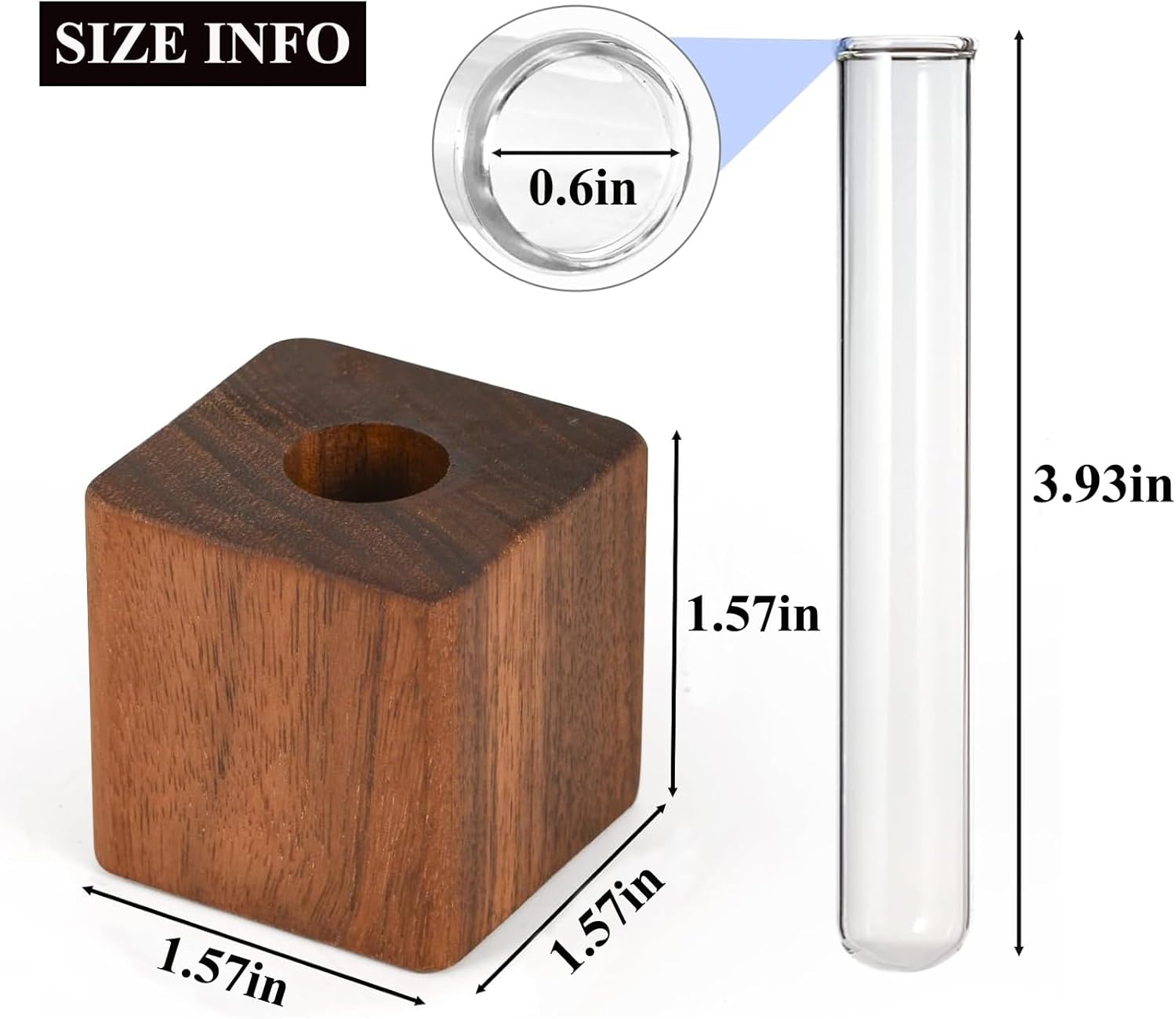 Magnetic Fridge Vases Set of 2 Wooden Decor for Stems & Dried Flowers — image 2