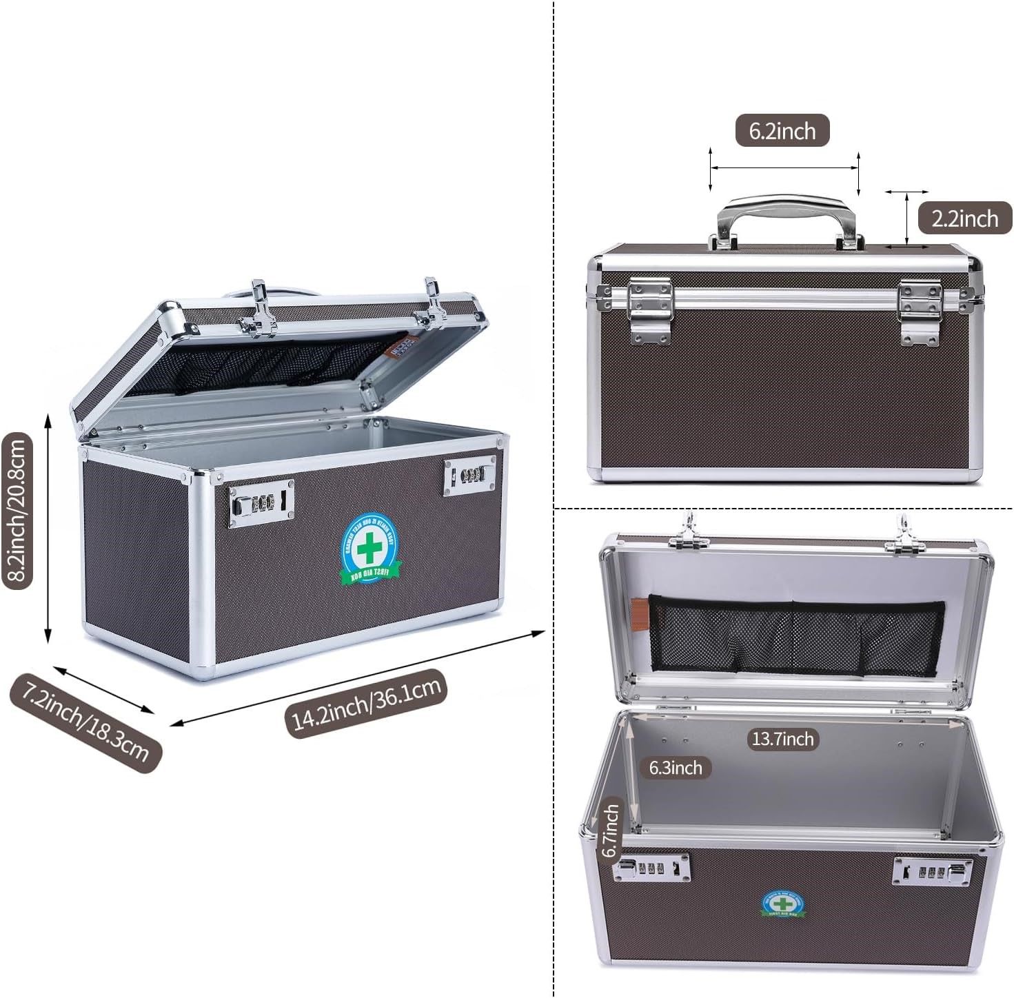 Portable Combination Medicine Box (Coffee/Large) โ image 2