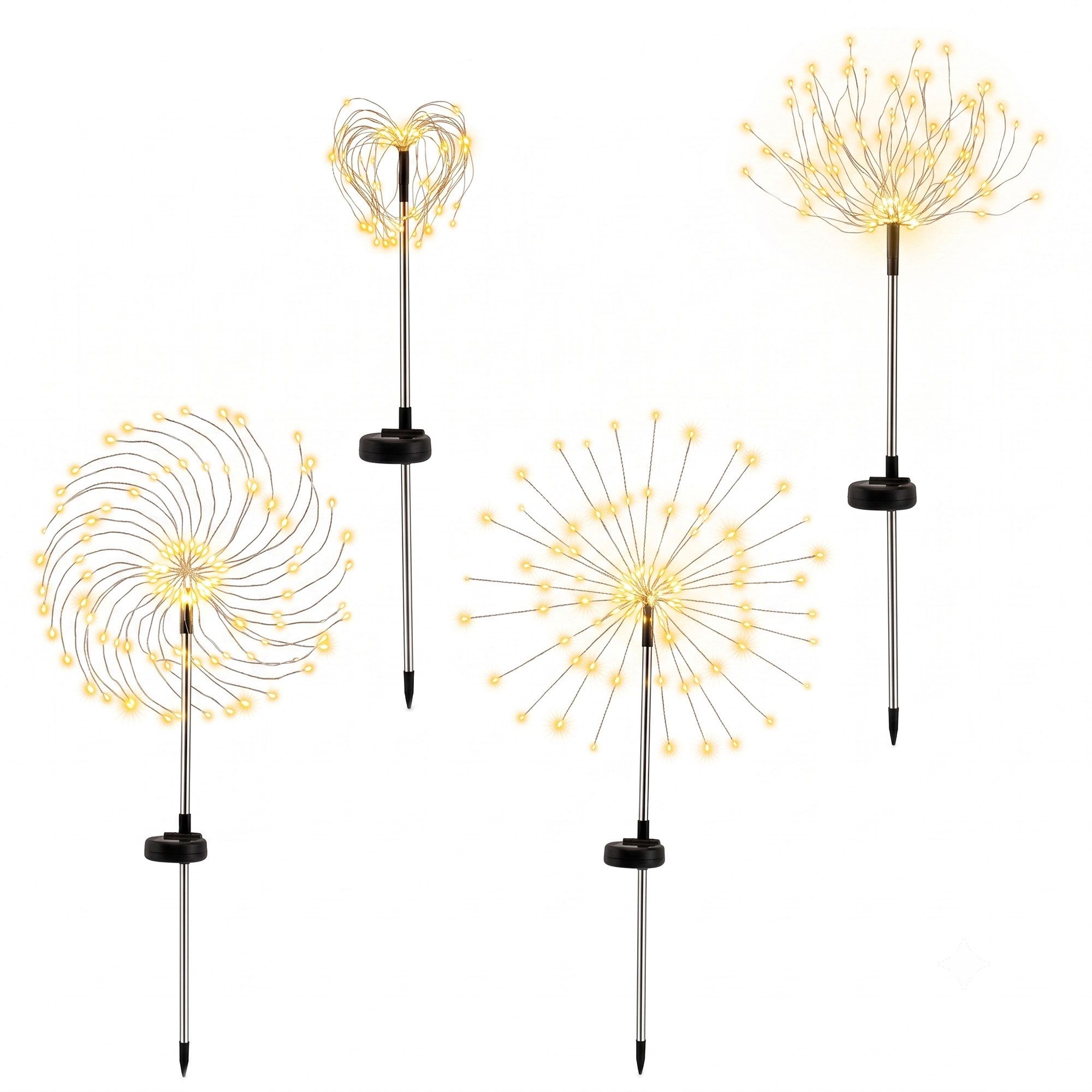 Jingle Jollys 4 Pack Christmas Lights Solar Firework Outdoor Garden Lights DIY Decoration Warm White โ image 2