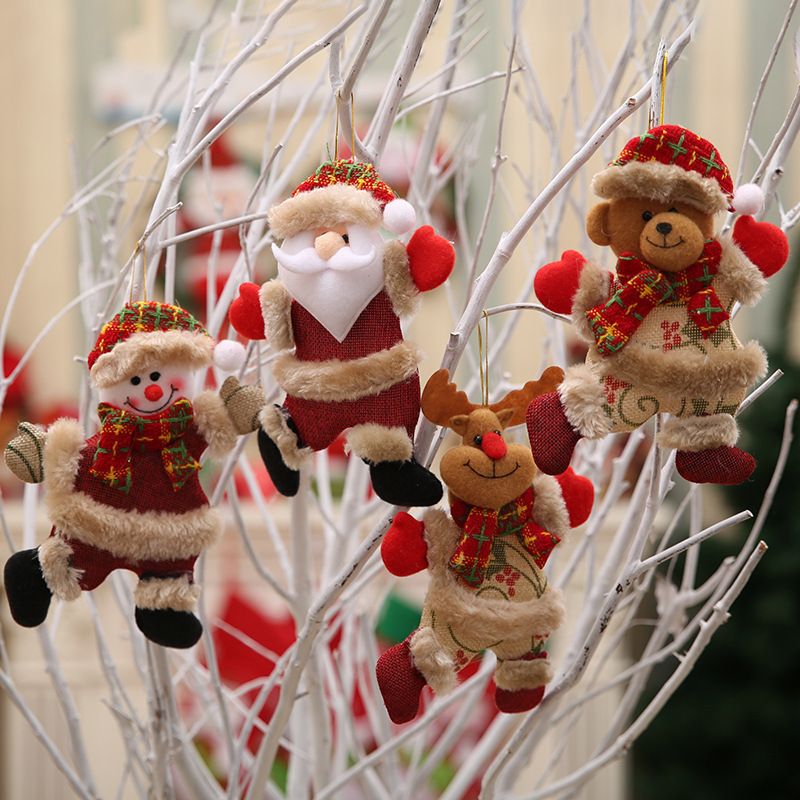 4 pcs Christmas Plush Ornaments Xmas Plush Toy Xmas Tree Decorations Hanging Ornament Christmas Decorations Xmas Fireplace โ image 2