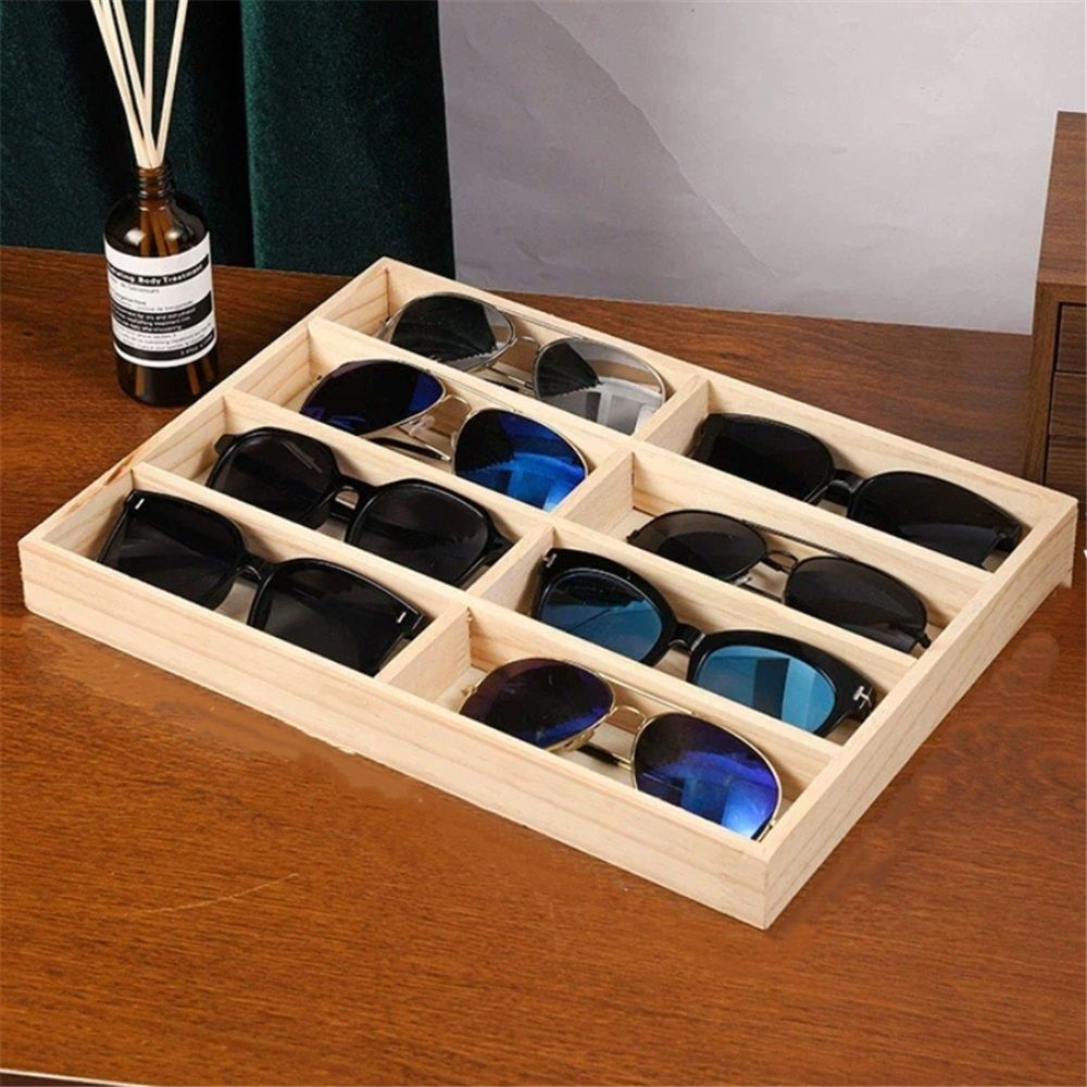 Sunglass Organizer,Glasses Organizer,8-Slot Sunglasses Tray for Drawer, Men's/Women's Sunglasses Box, Glasses Holder for Watch Stackable Eyeglass/Eyewear