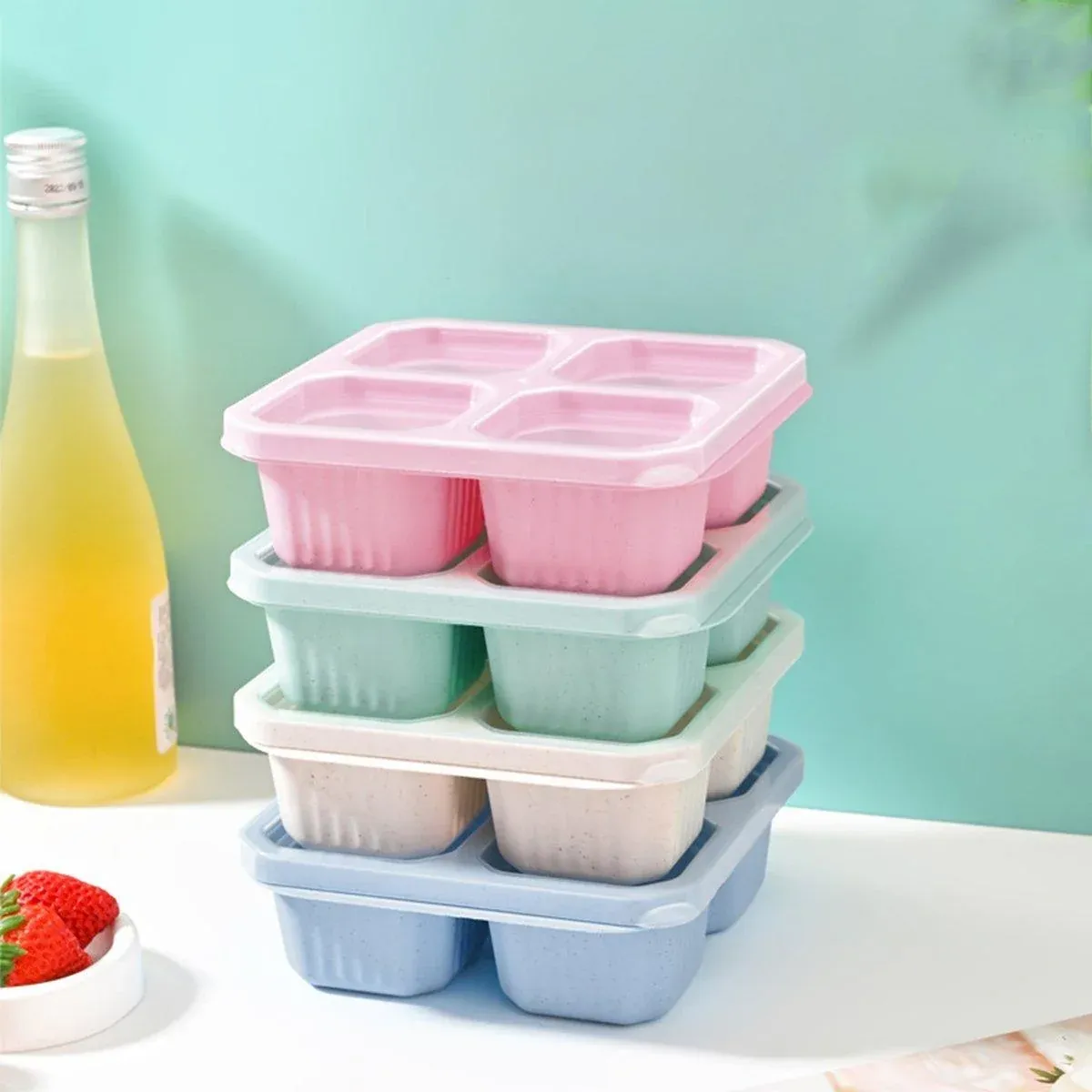 8PCS Wheat Straw Food Storage Containers Snack Candy Fruit Lunch Fresh Box Set โ image 4