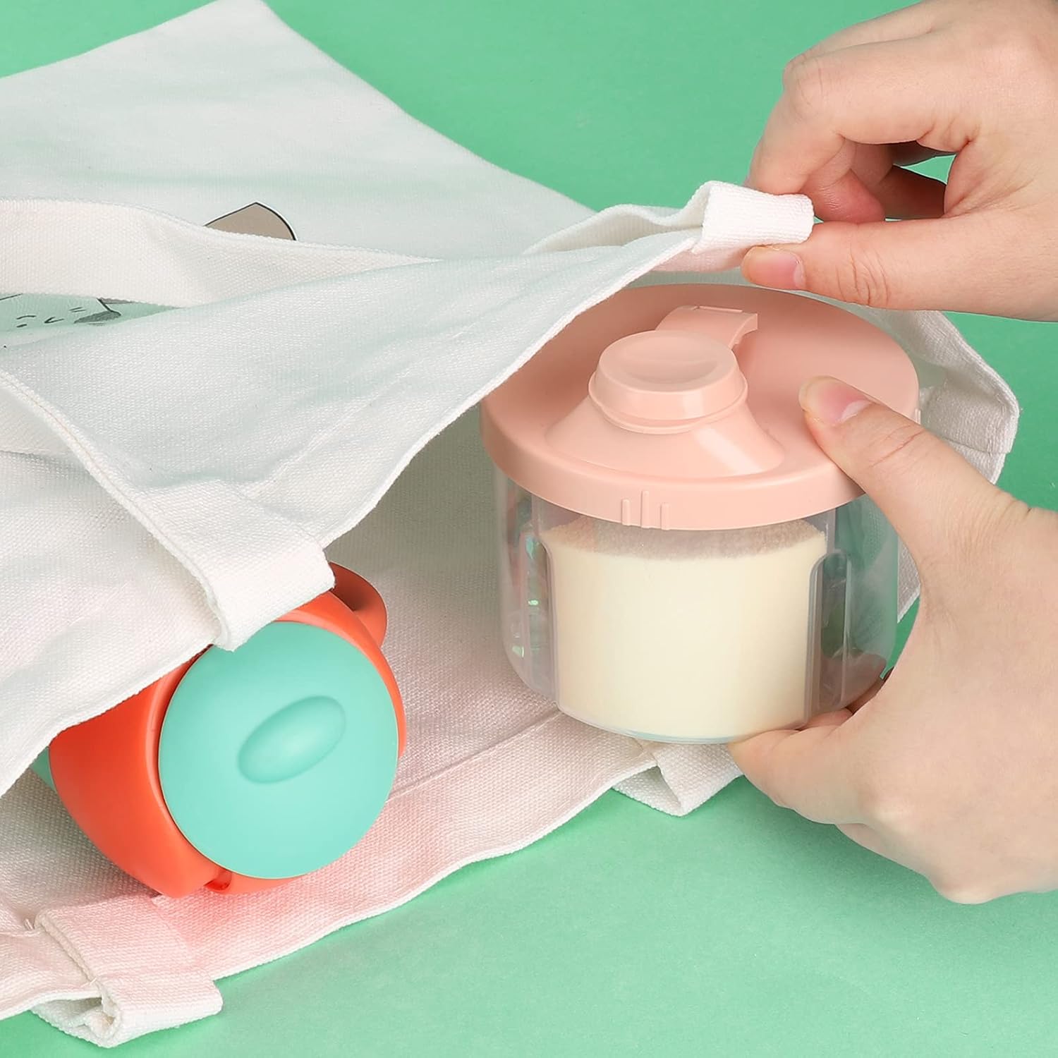 Baby Formula Dispenser On The Go, Non-Spill Rotating Four-Compartment Formula Container to Go, Milk Powder Kids Snack Container for Infant Toddler Travel โ image 6
